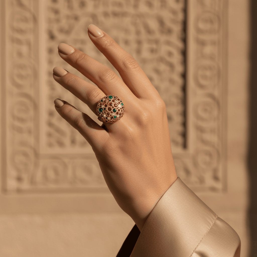 Torsade Sacre Dome Ring in Yellow Gold