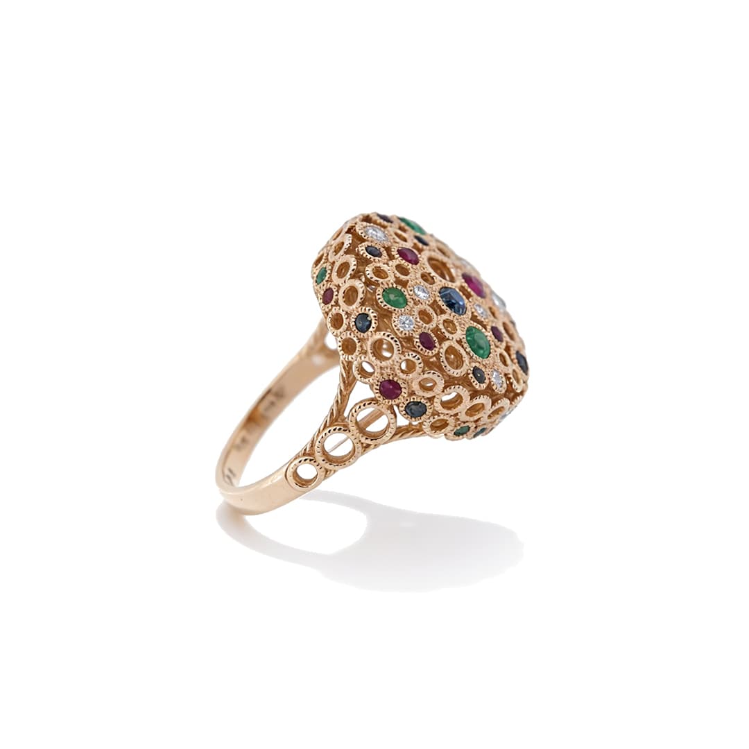 Torsade Sacre Dome Ring in Yellow Gold - 3