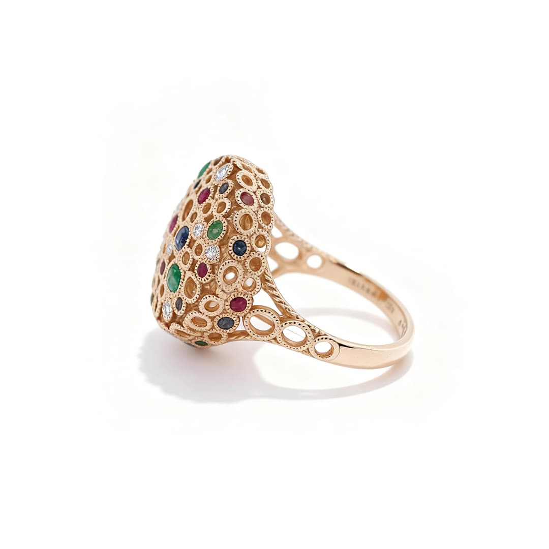 Torsade Sacre Dome Ring in Yellow Gold - 4
