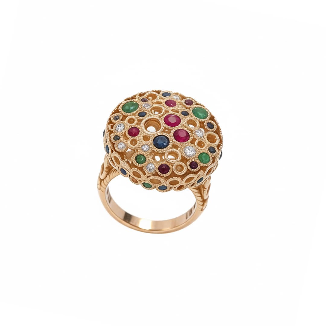 Torsade Sacre Dome Ring in Yellow Gold - 5