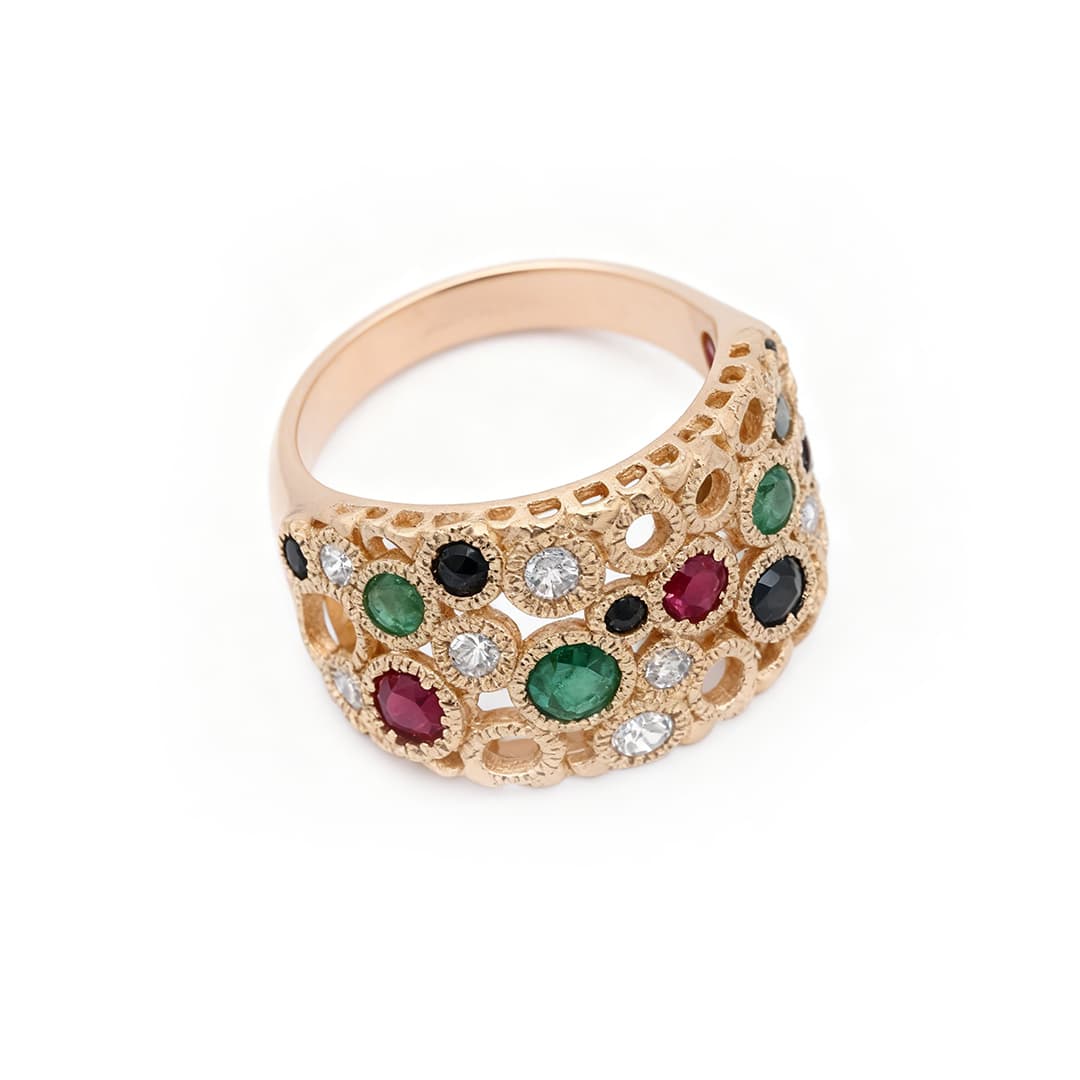 Torsade Sacre Wide Half Band in Yellow Gold - 3