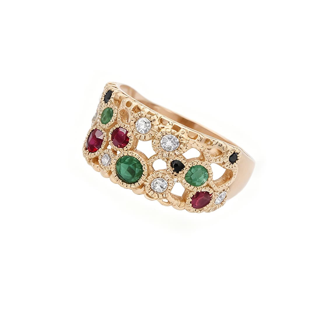 Torsade Sacre Wide Half Band in Yellow Gold - 6