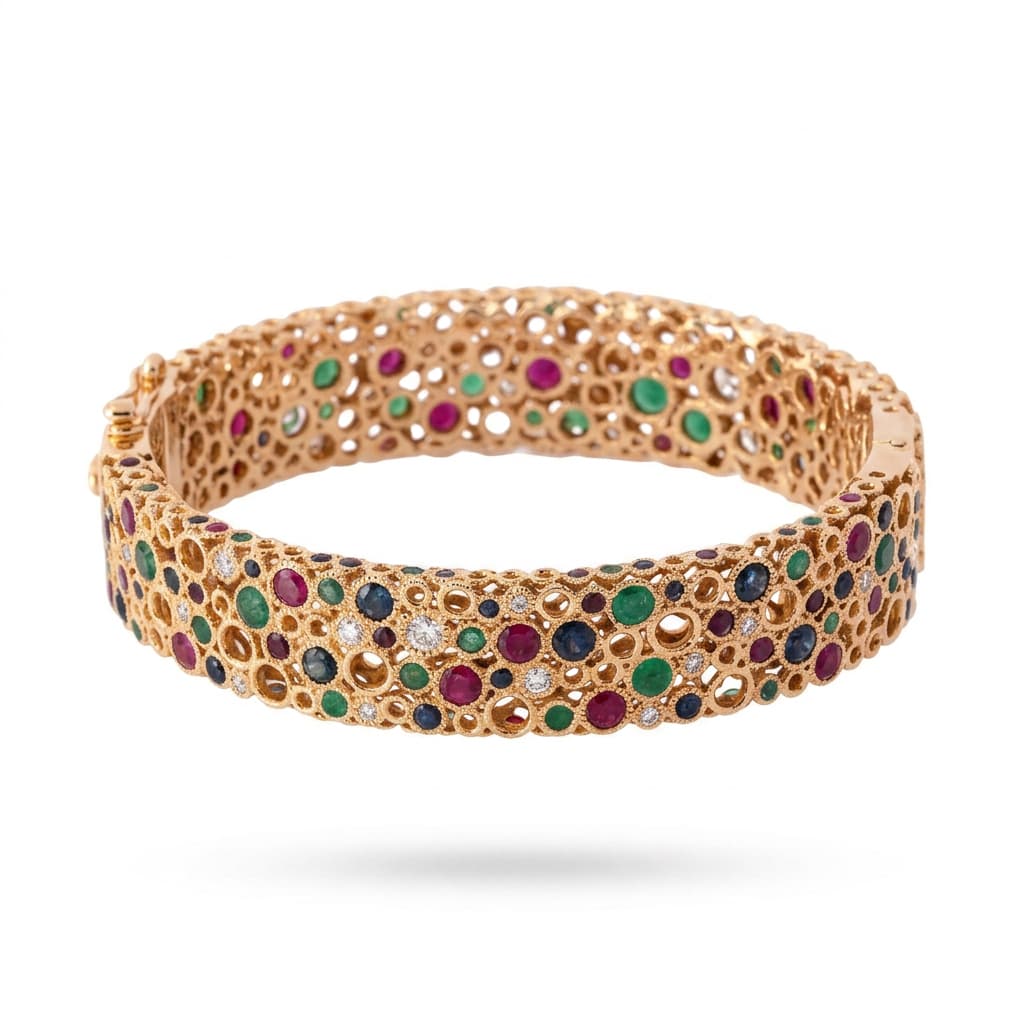 Torsade Sacre Wide Bangle in yellow Gold - 3
