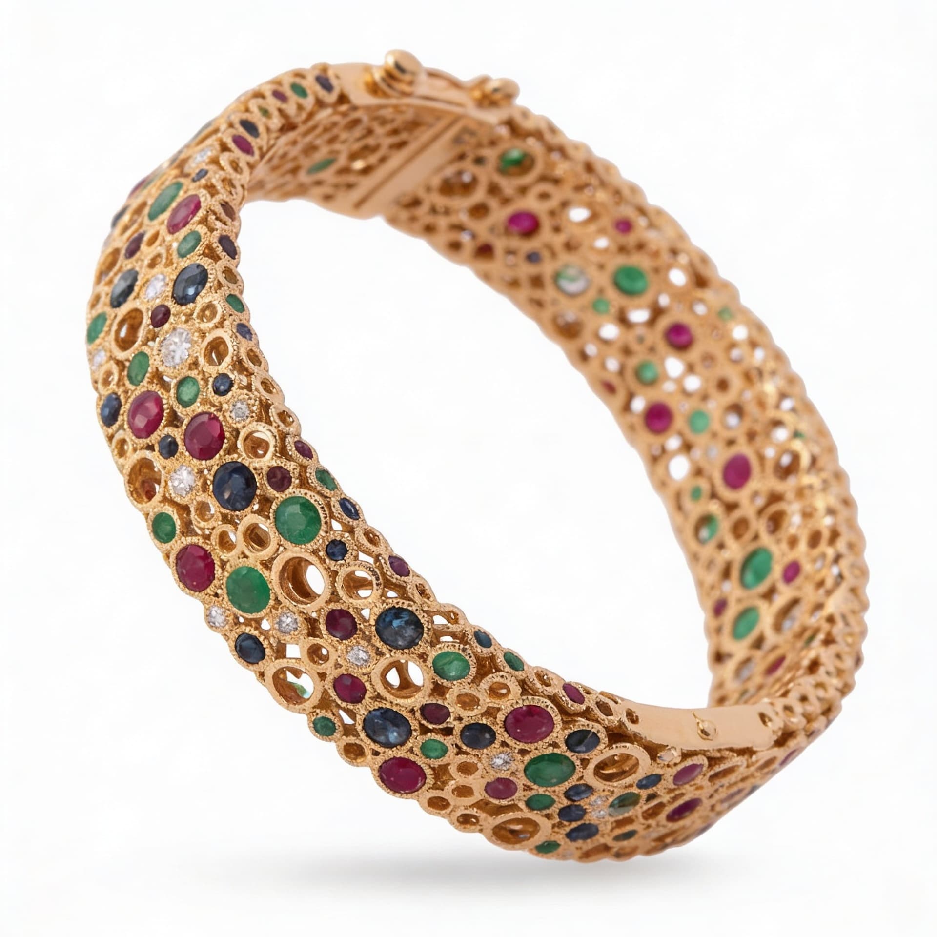 Torsade Sacre Wide Bangle in yellow Gold - 5