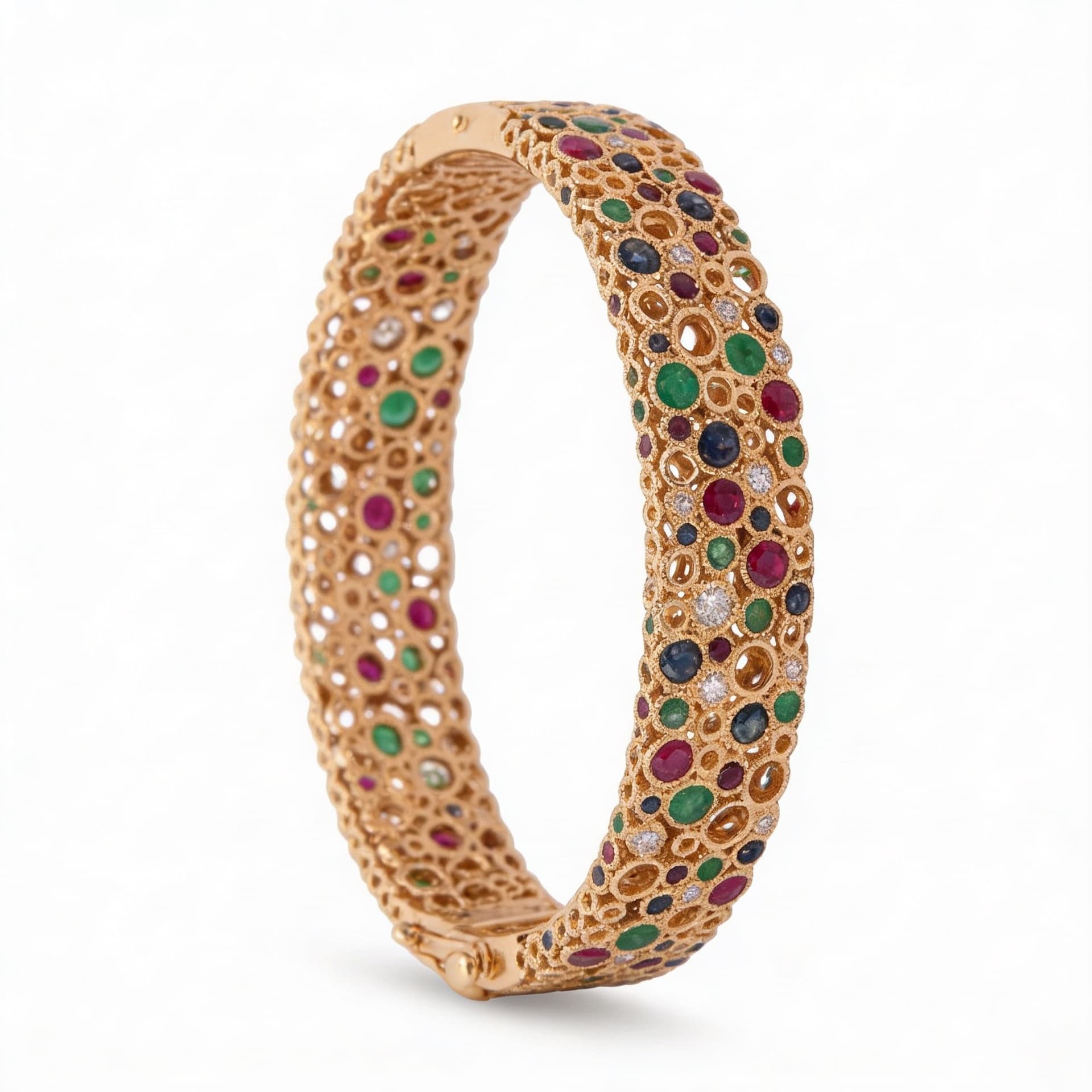 Torsade Sacre Wide Bangle in yellow Gold - 6