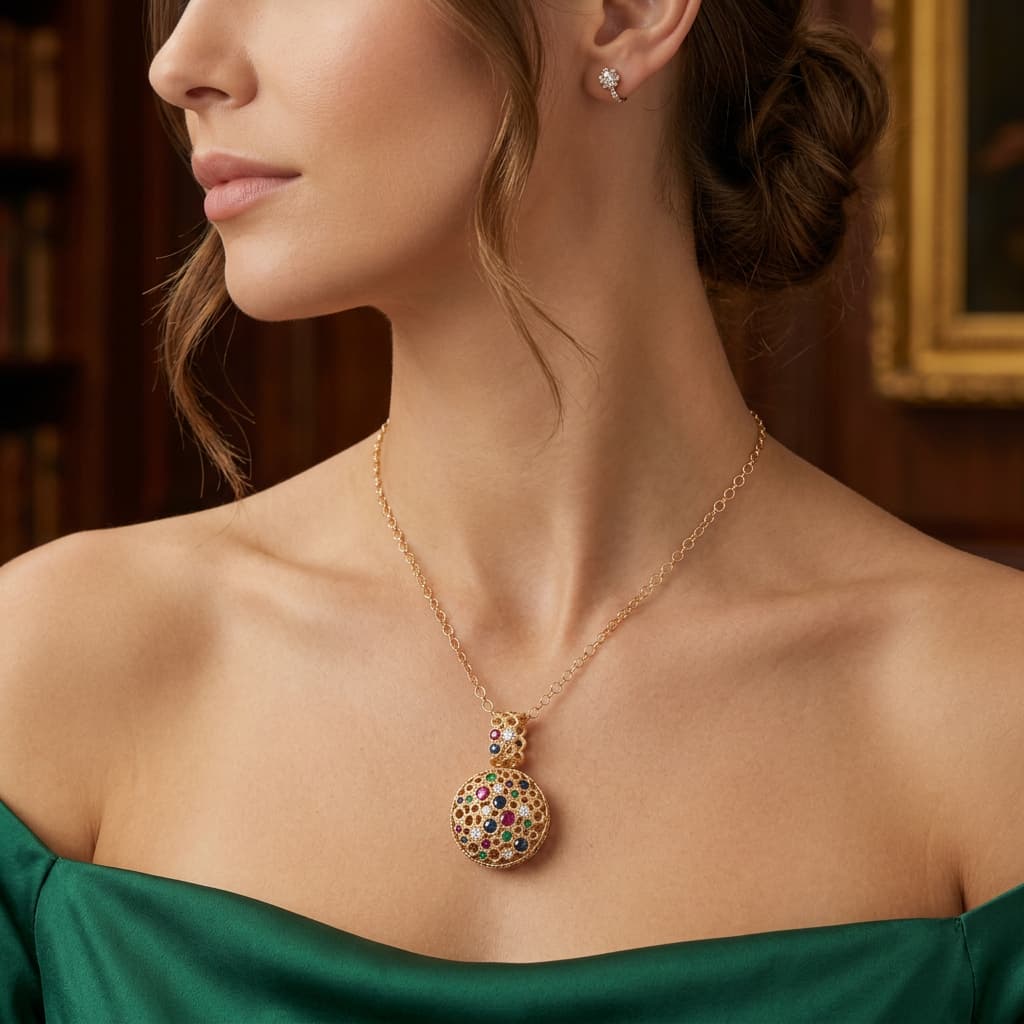 Torsade Sacre Medium Pendant in Yellow Gold - 2