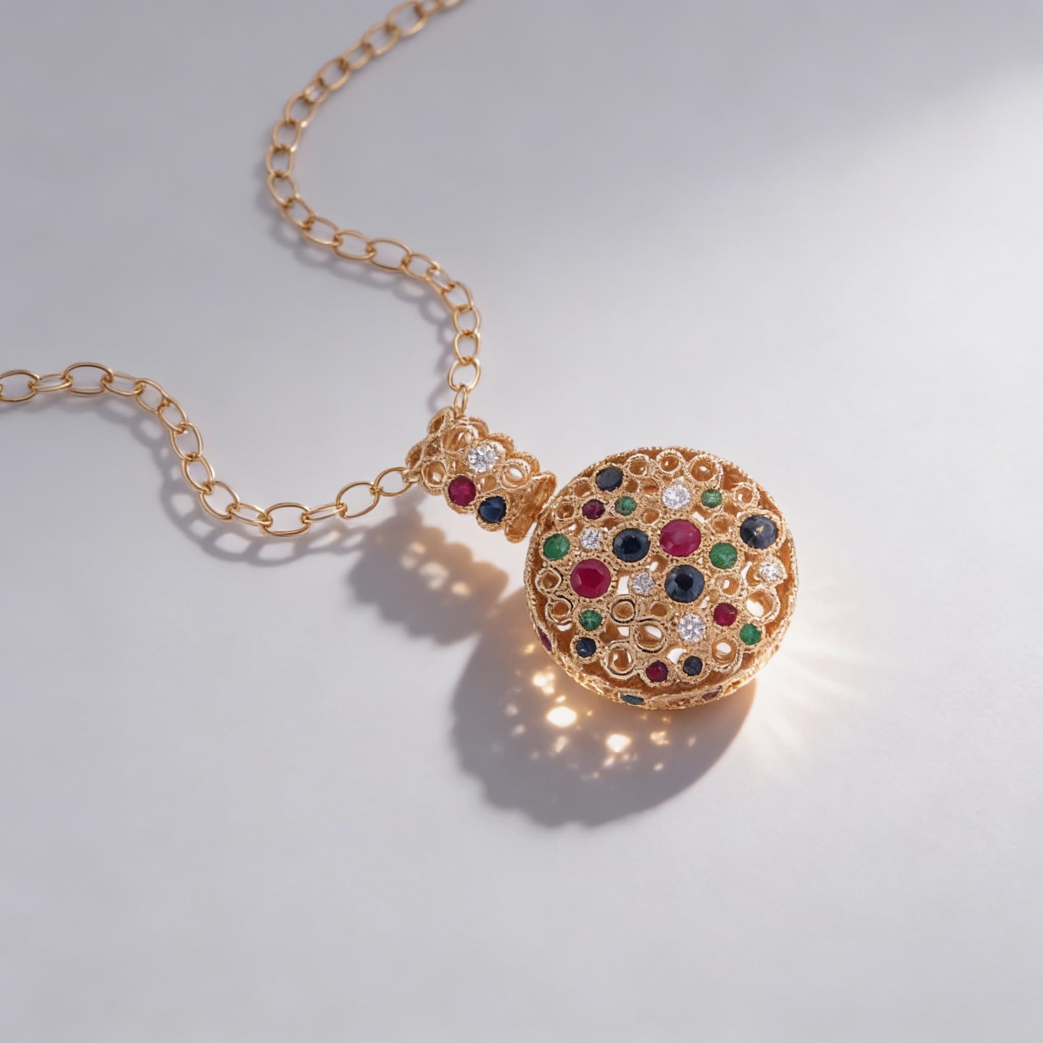 Torsade Sacre Medium Pendant in Yellow Gold - 3