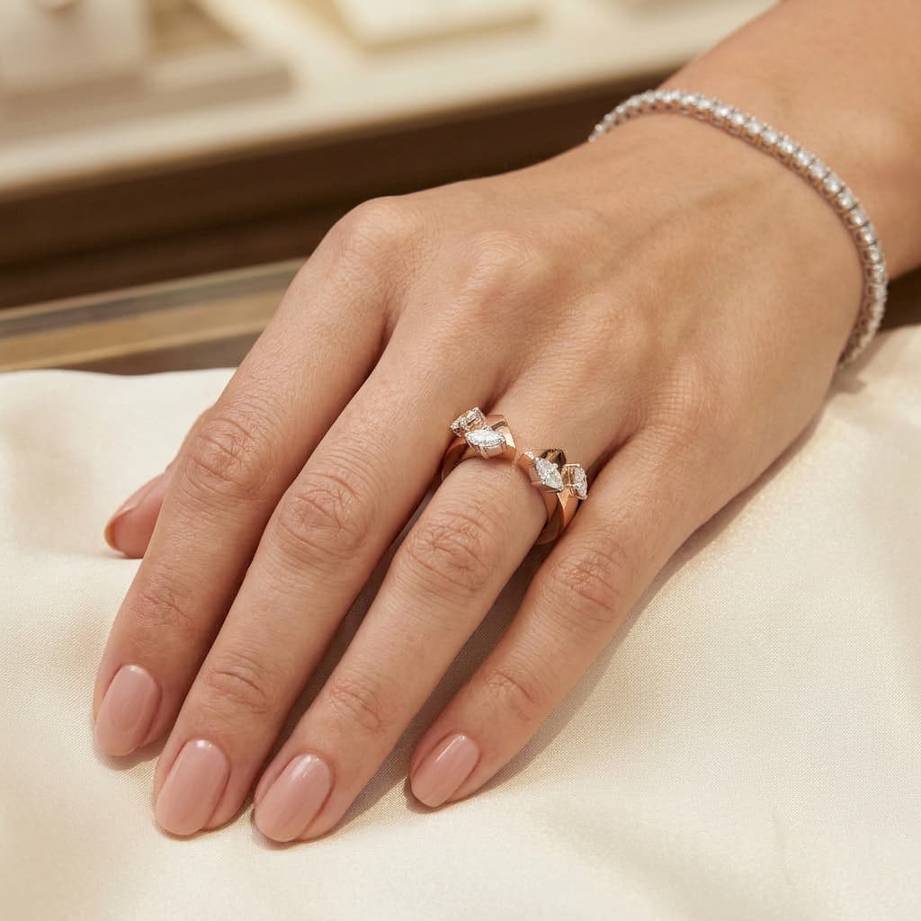 The Hiya Signature IV Dual Marquise Open Ring 