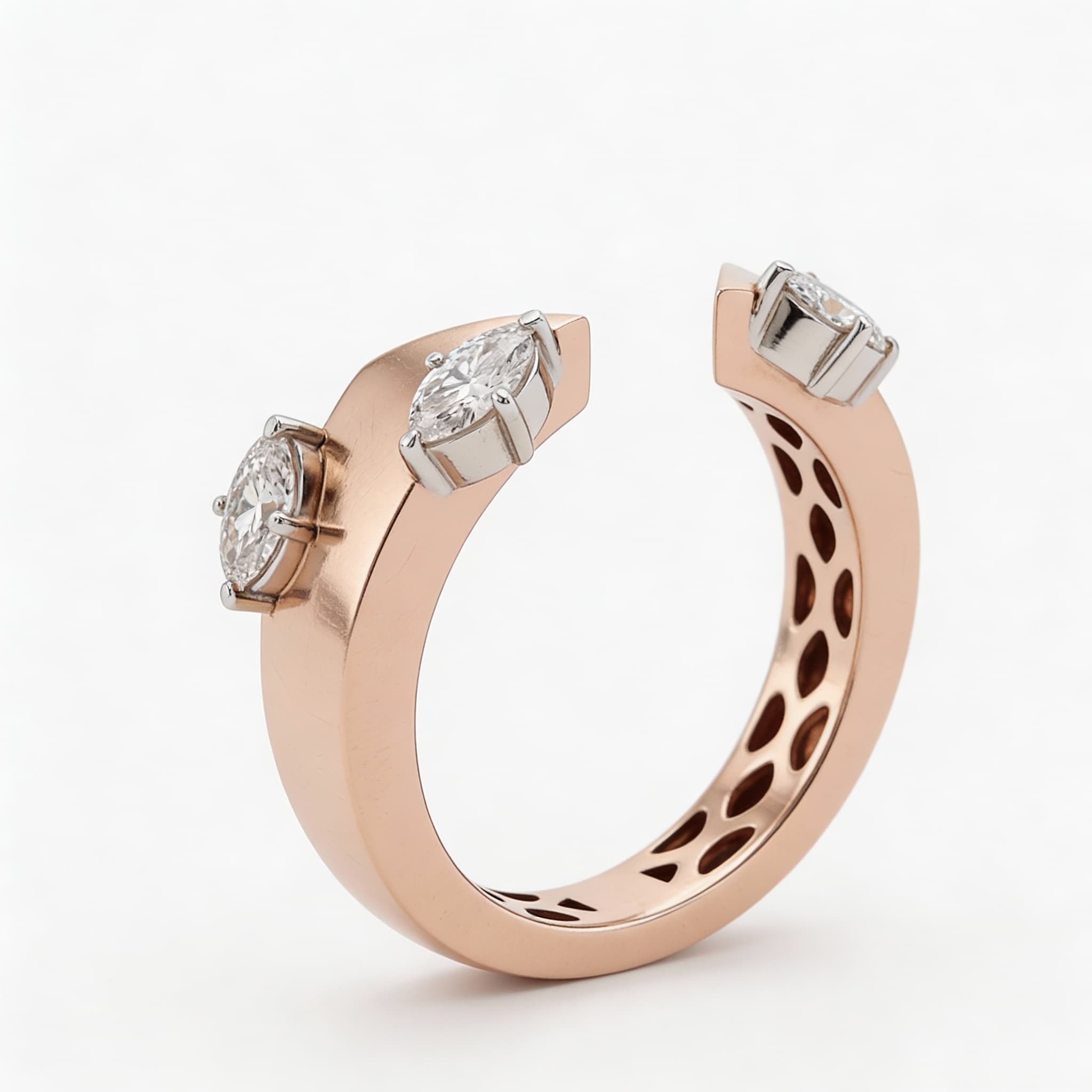 The Hiya Signature IV Dual Marquise Open Ring  - 3