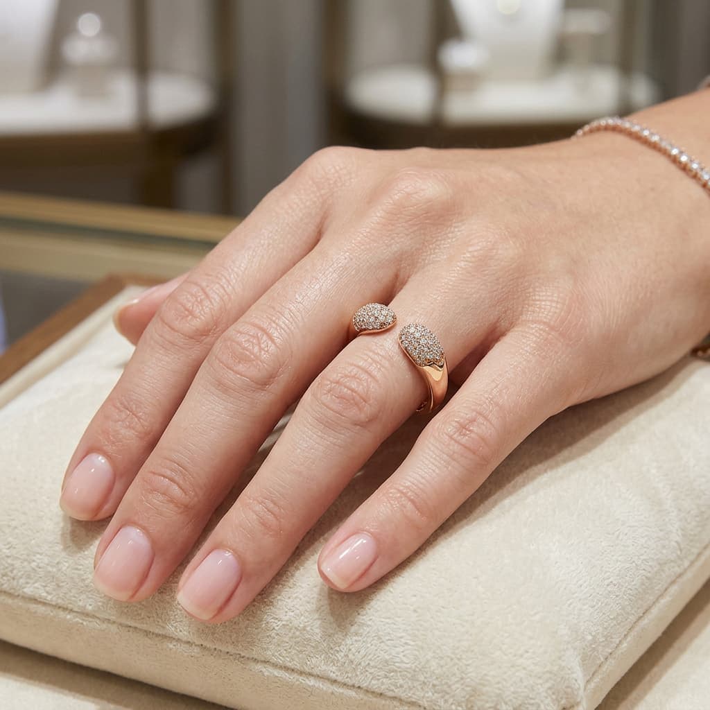 The Hiya Signature IV Dual Pavé Open Band 