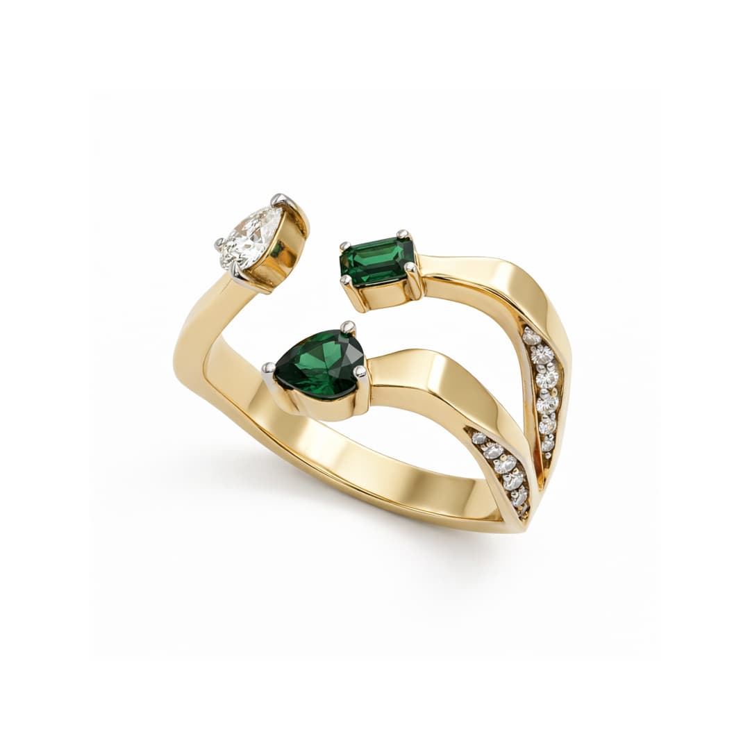 The Hiya Signature IV Tri-Point Open Ring  - 4