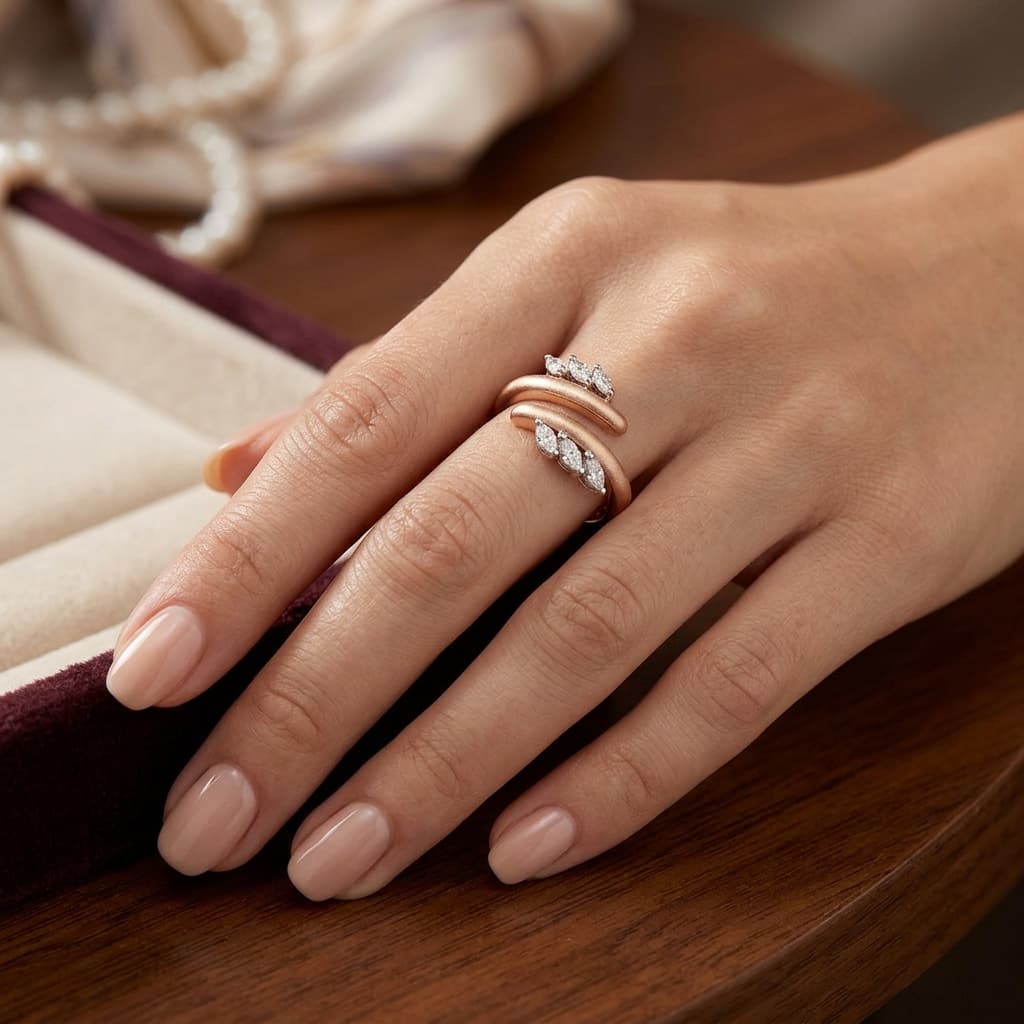 The Hiya Signature IV Split Orbit Marquise Ring