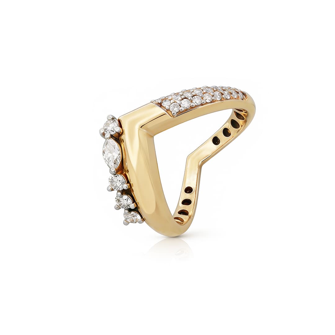 The Hiya Signature IV Chevron Pavé Crest Ring - 4