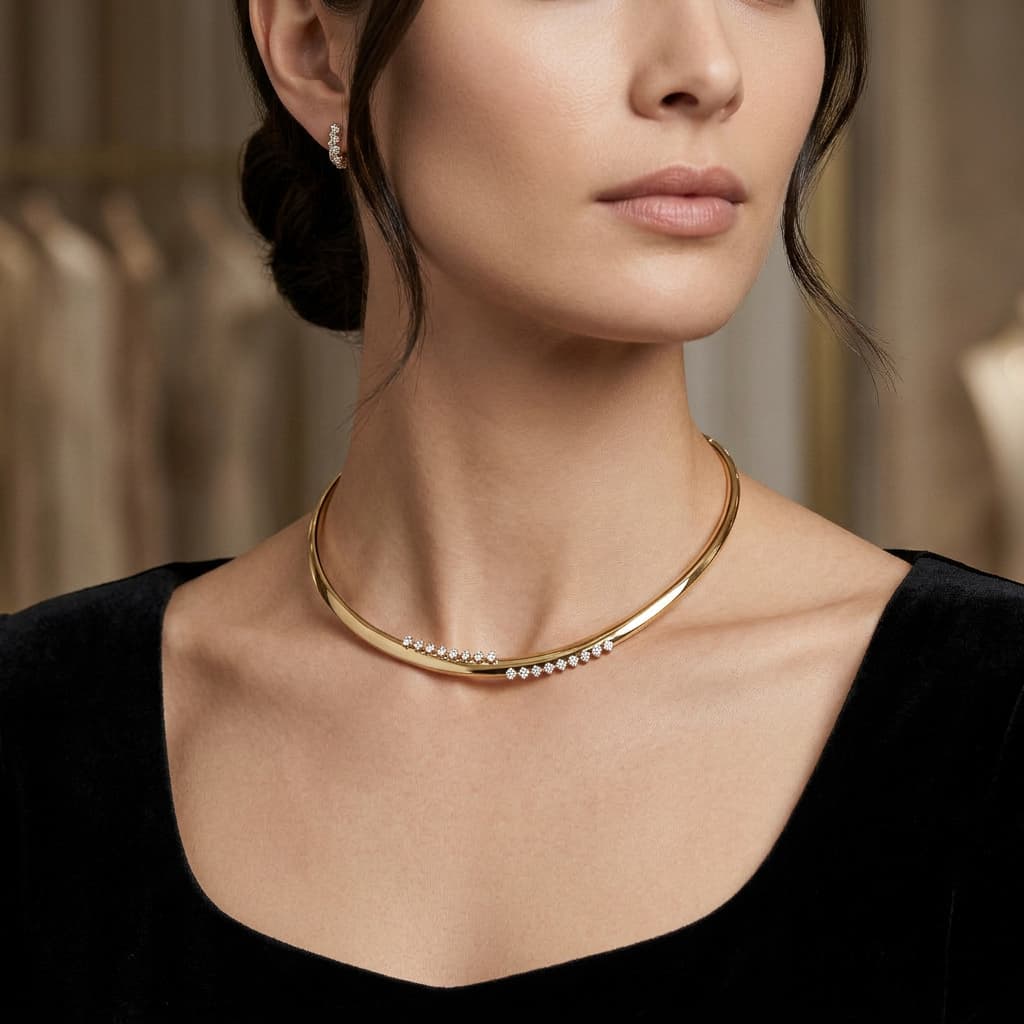 The Hiya Signature IV Linear Trace Diamond Choker