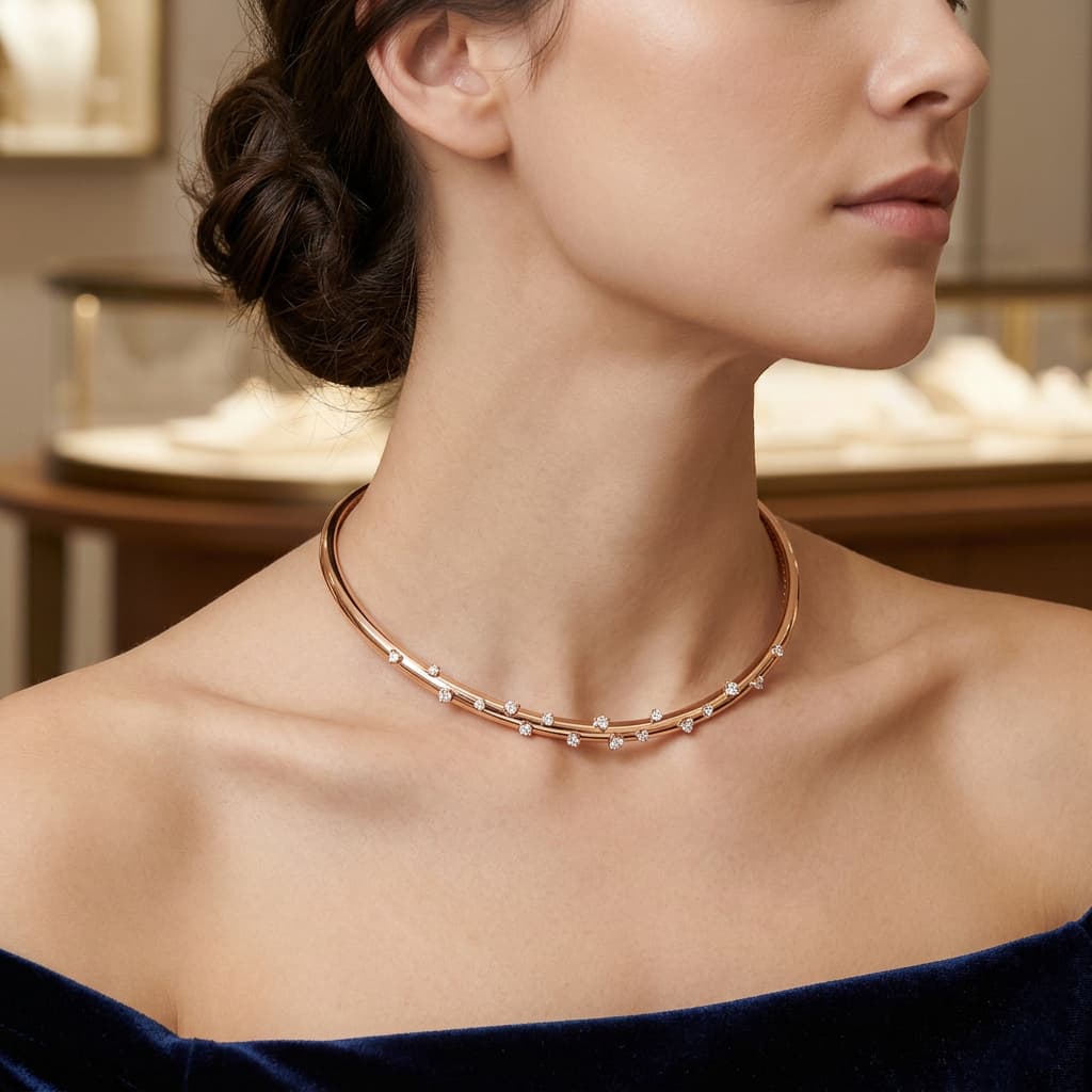 The Hiya Signature IV Scattered Diamond Choker