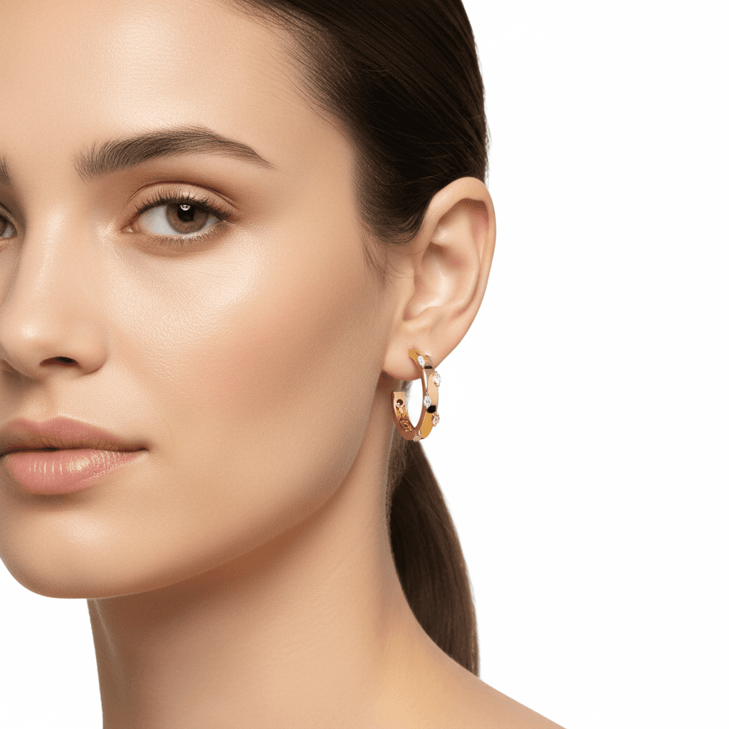 The Hiya Signature IV Bezel Marquise Hoops 