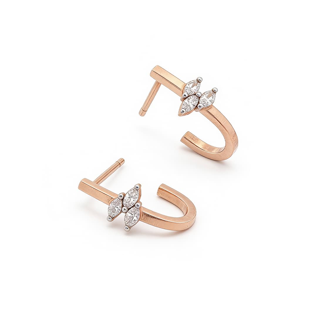 The Hiya Signature IV Marquise Stack Hoops  - 3
