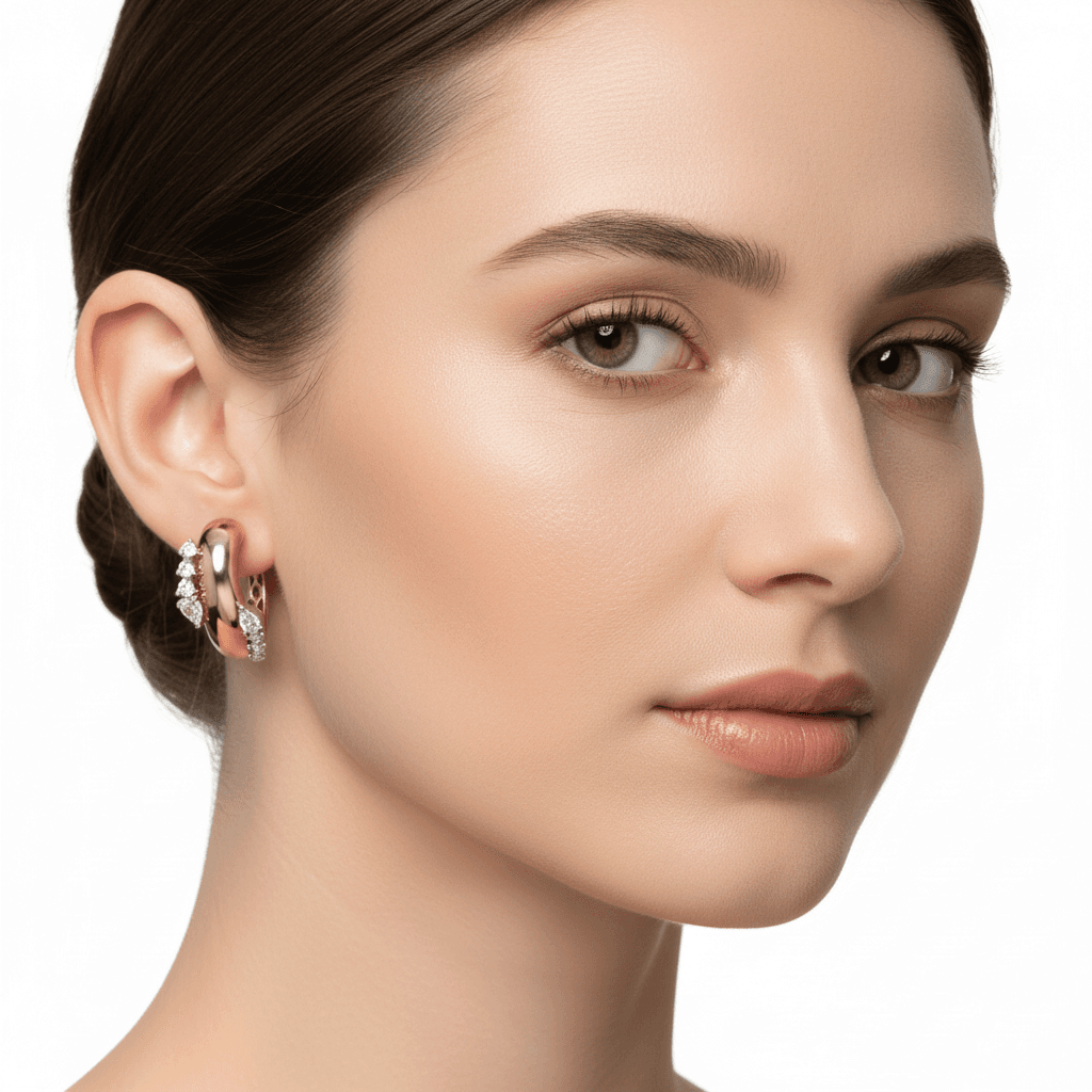 The Hiya Signature IV Sculpted Diamond Hoops 