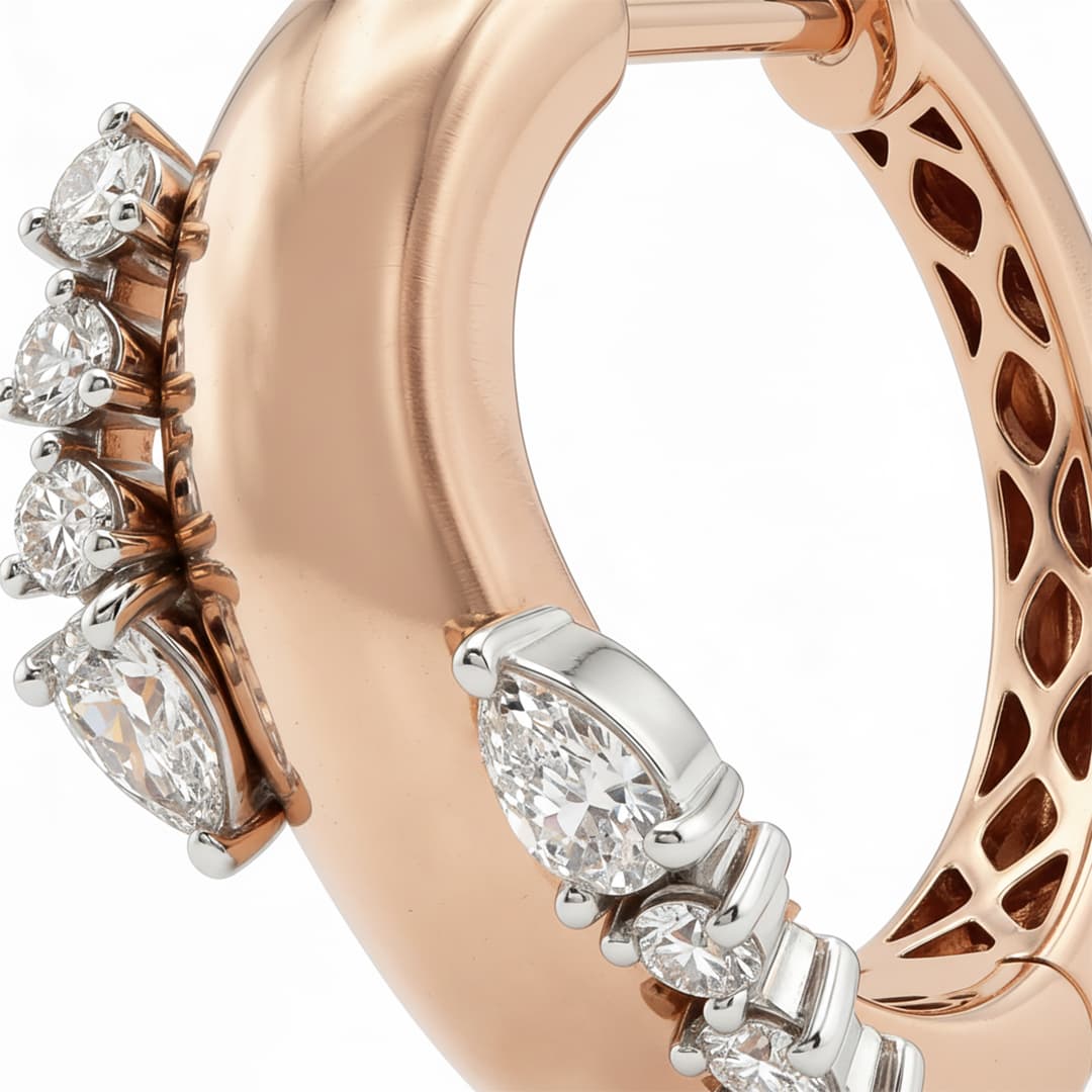 The Hiya Signature IV Sculpted Diamond Hoops  - 3