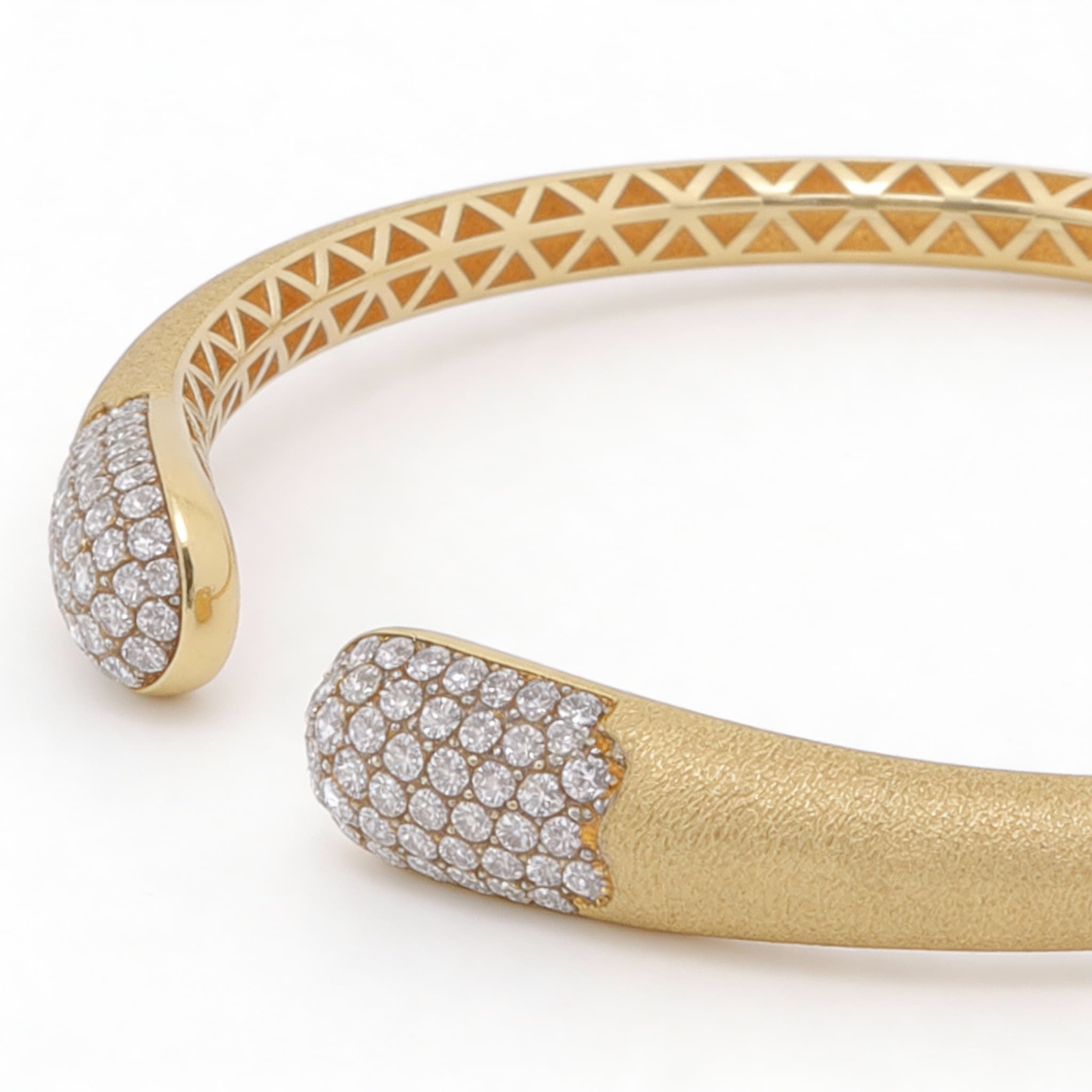 The Hiya Signature IV Satin-Finish Pavé Terminal Bangle  - 4