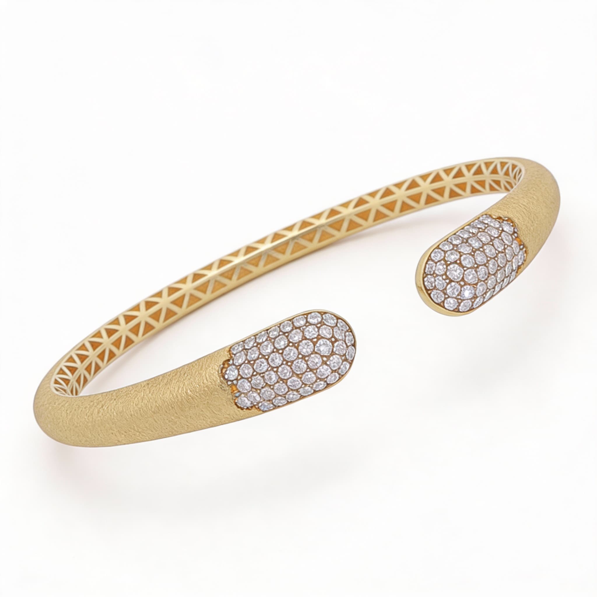 The Hiya Signature IV Satin-Finish Pavé Terminal Bangle  - 5