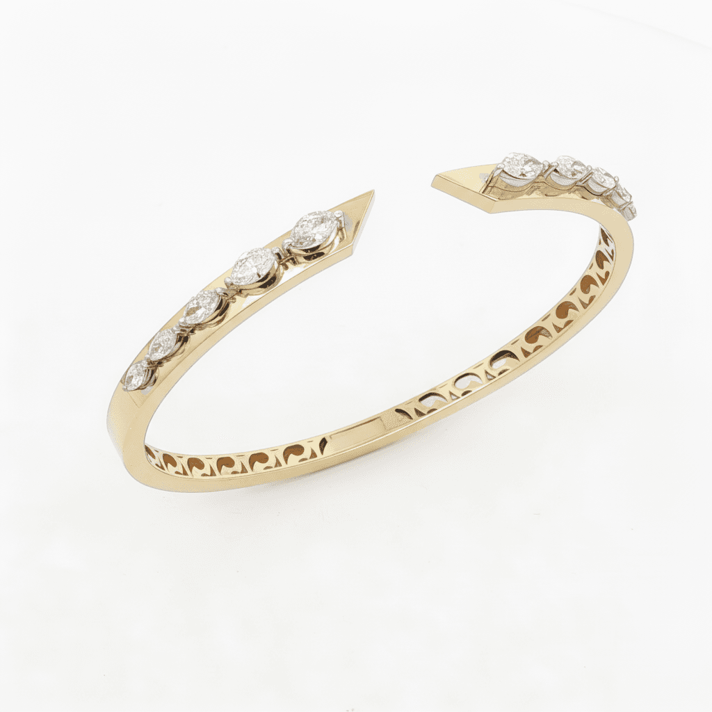 The Hiya Signature IV Open Diamond Bangle - 3