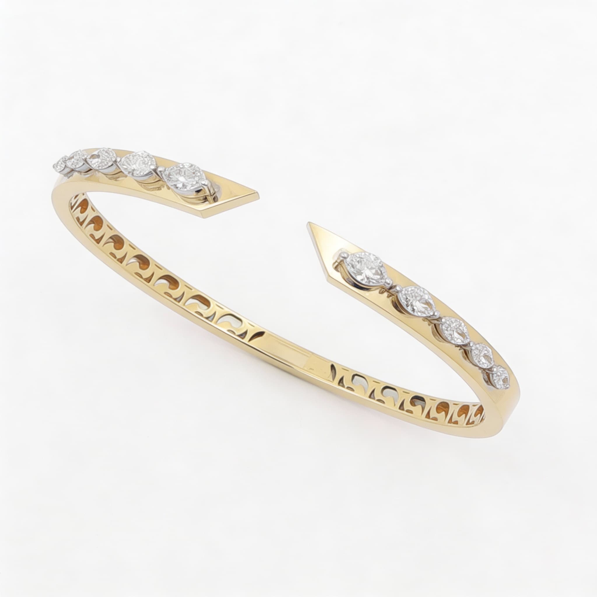 The Hiya Signature IV Open Diamond Bangle - 4