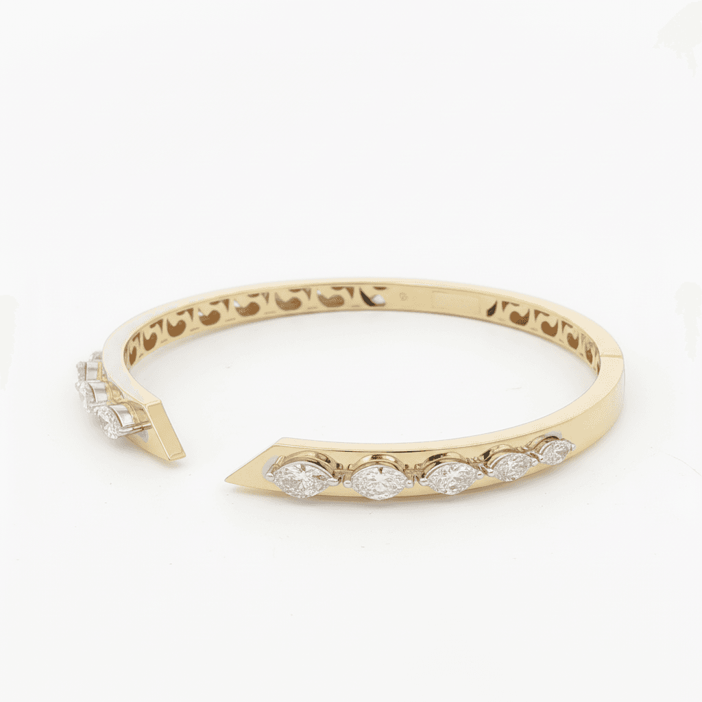 The Hiya Signature IV Open Diamond Bangle - 5