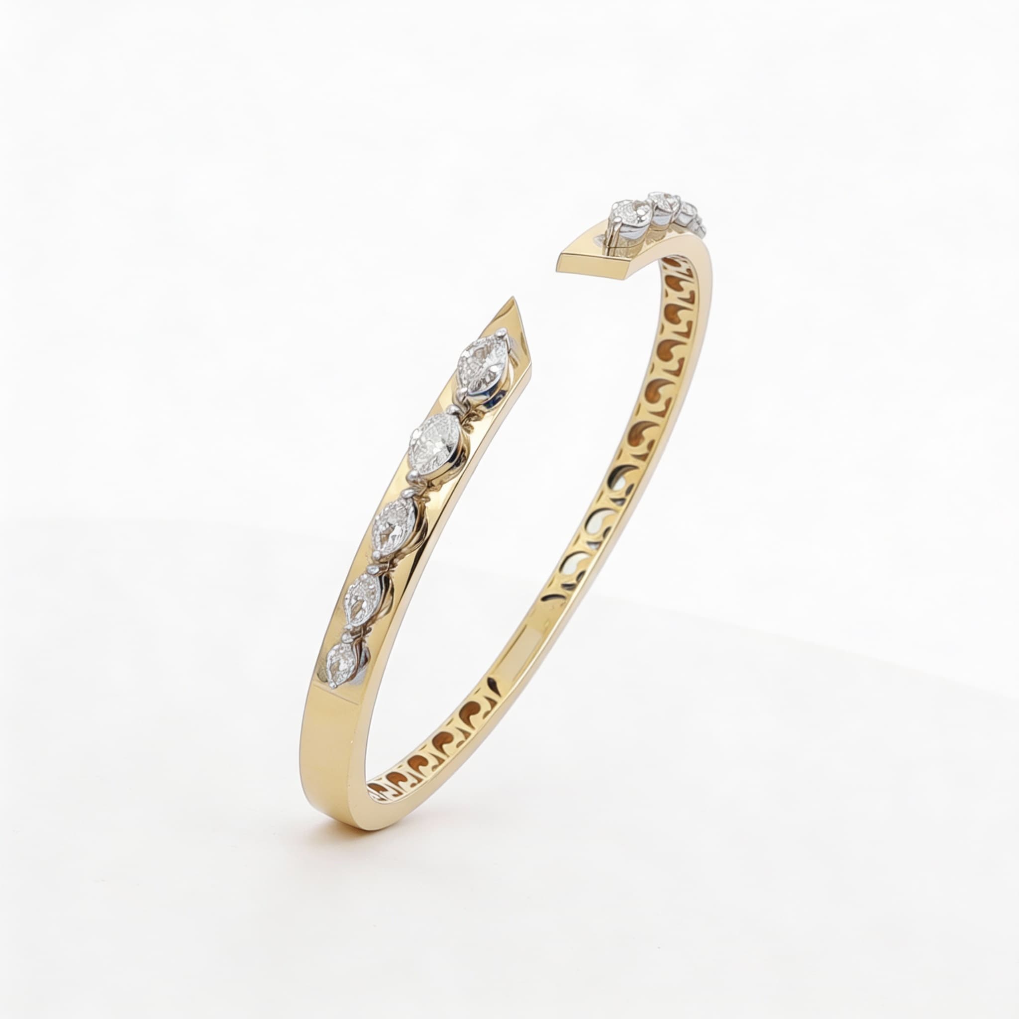 The Hiya Signature IV Open Diamond Bangle - 6