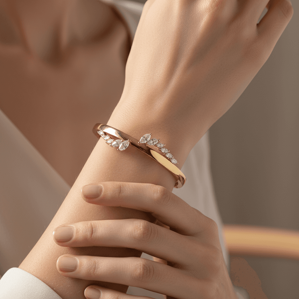 The Hiya Signature  Marquise-Set Diamond Bangle 