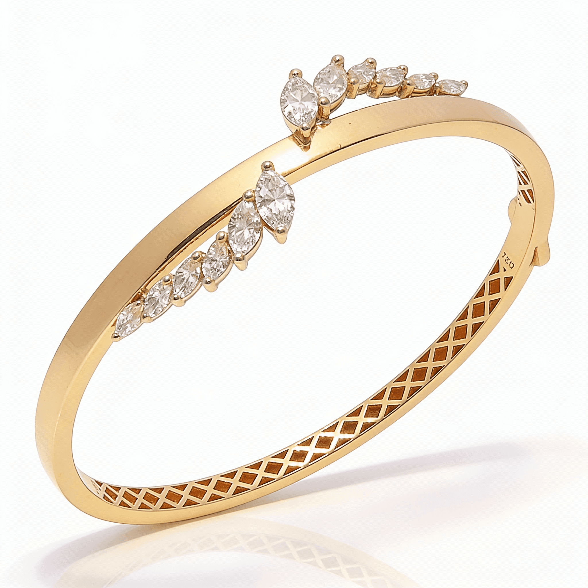 The Hiya Signature  Marquise-Set Diamond Bangle  - 4