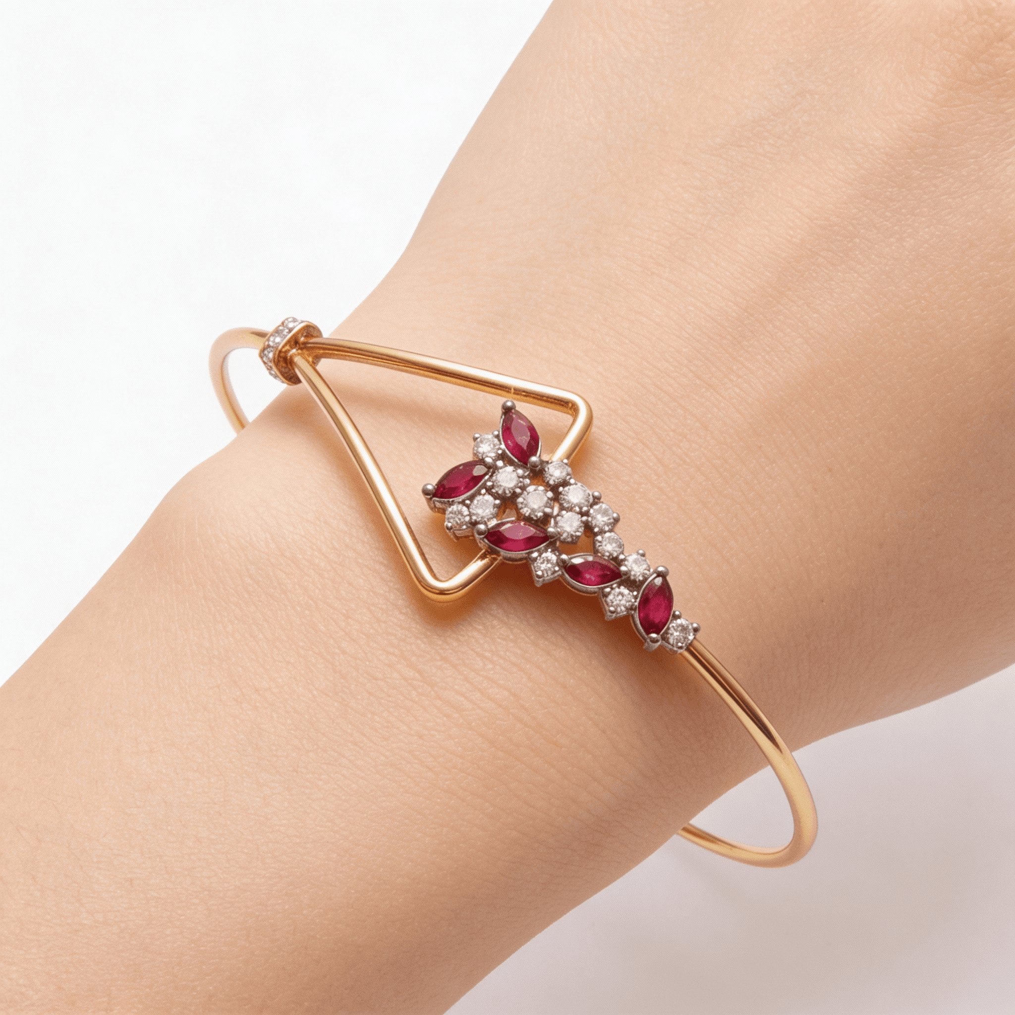 The Peregrinus Ruby Angular Axis Bangle 