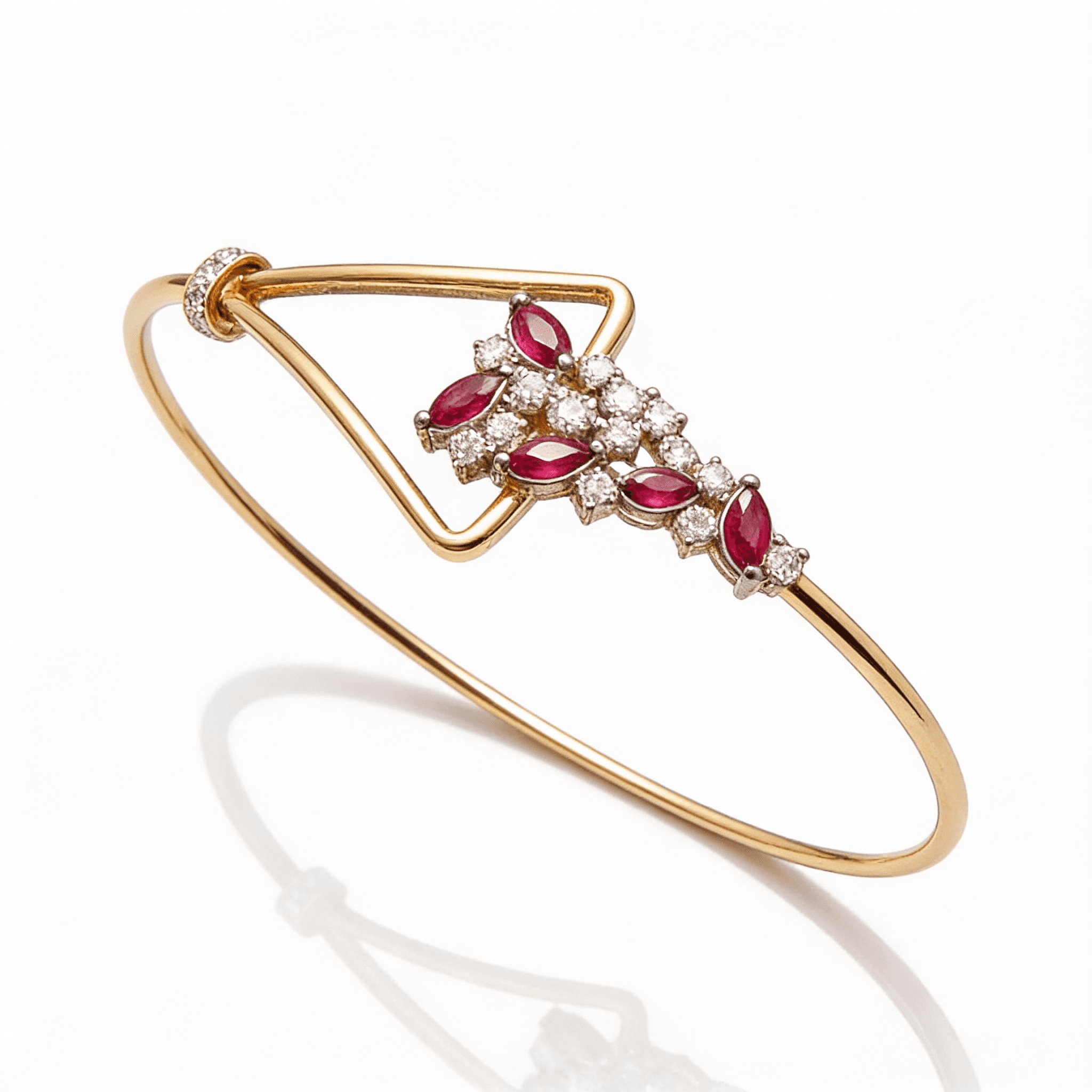 The Peregrinus Ruby Angular Axis Bangle  - 4