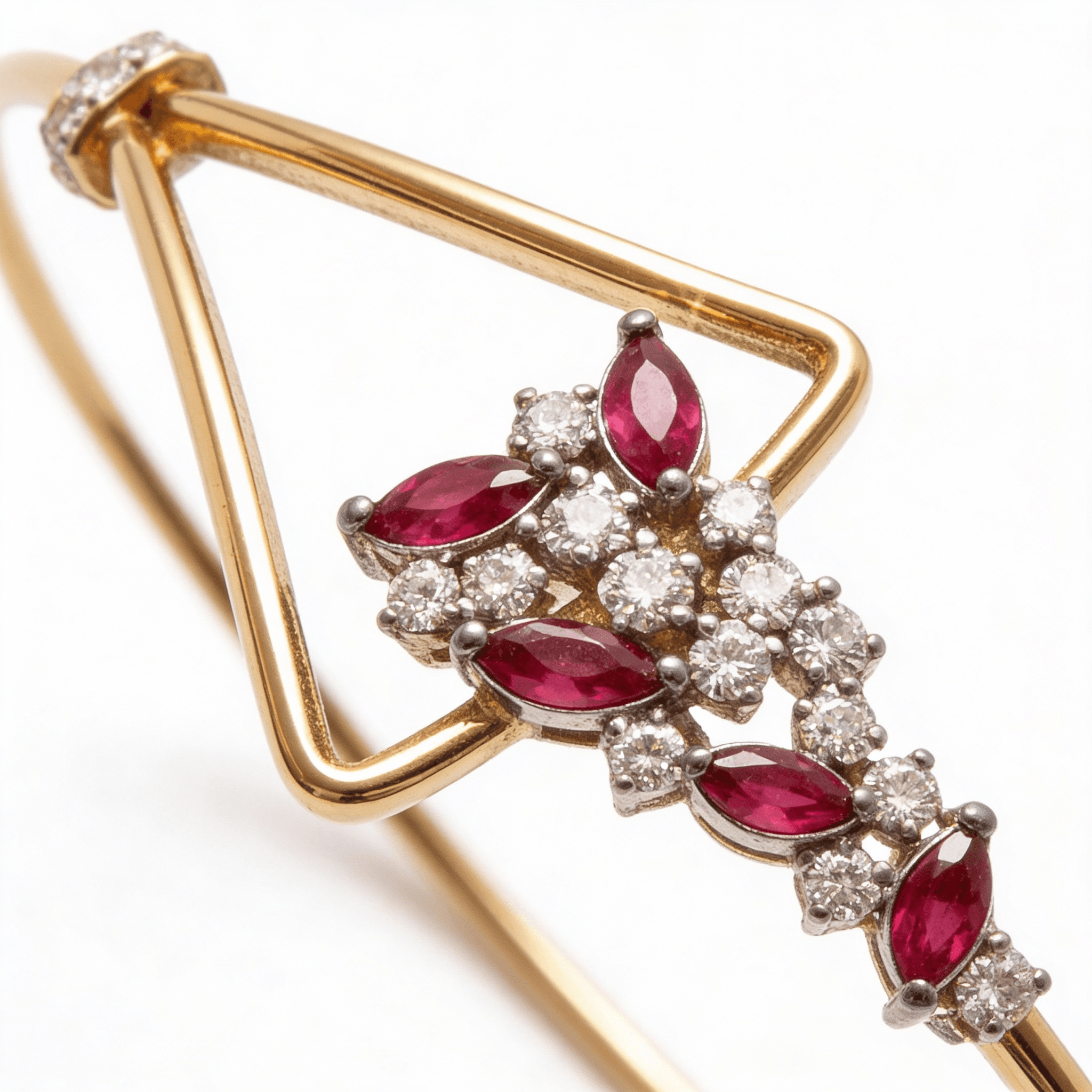 The Peregrinus Ruby Angular Axis Bangle  - 5