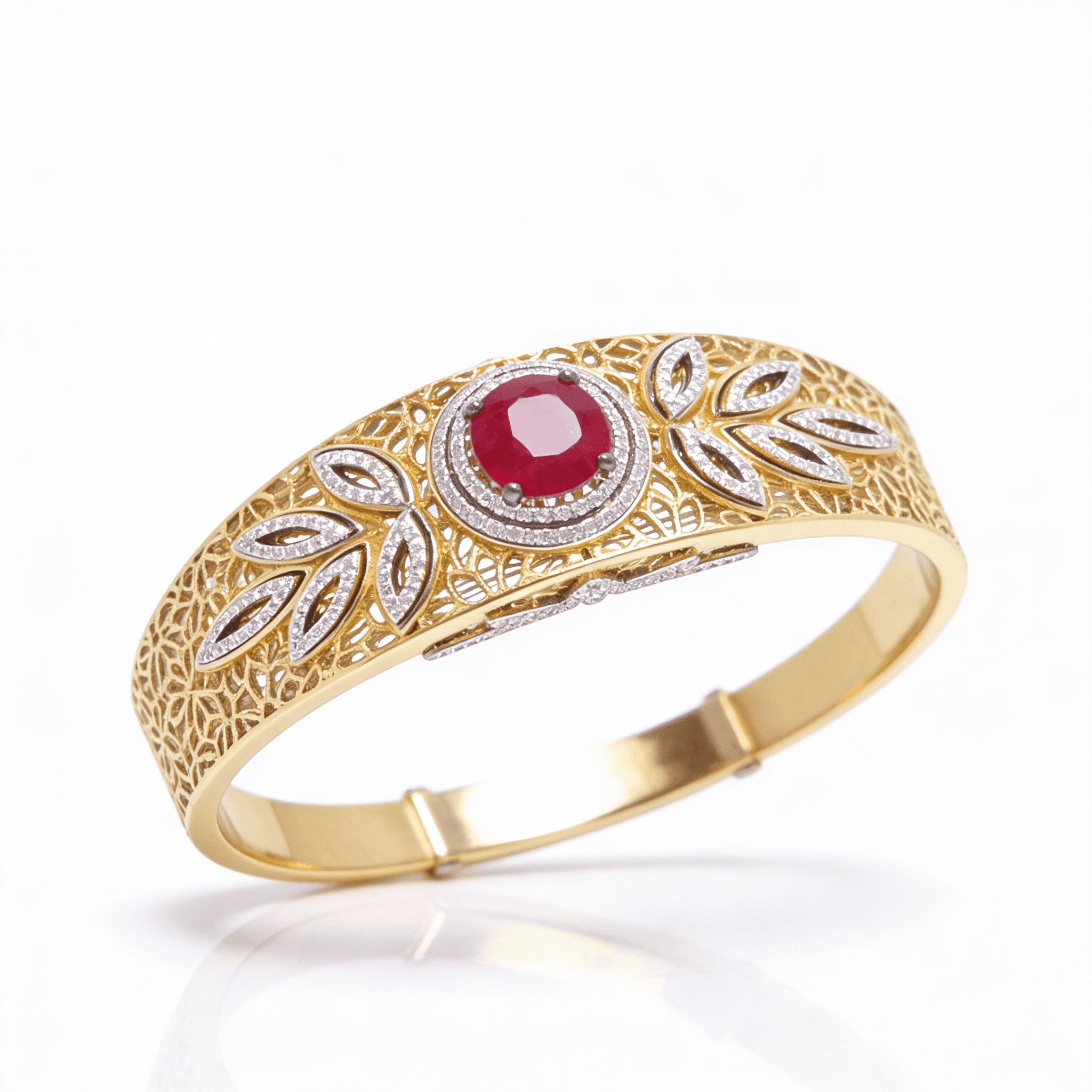 The Peregrinus Filigree Ruby Meridian Cuff - 3