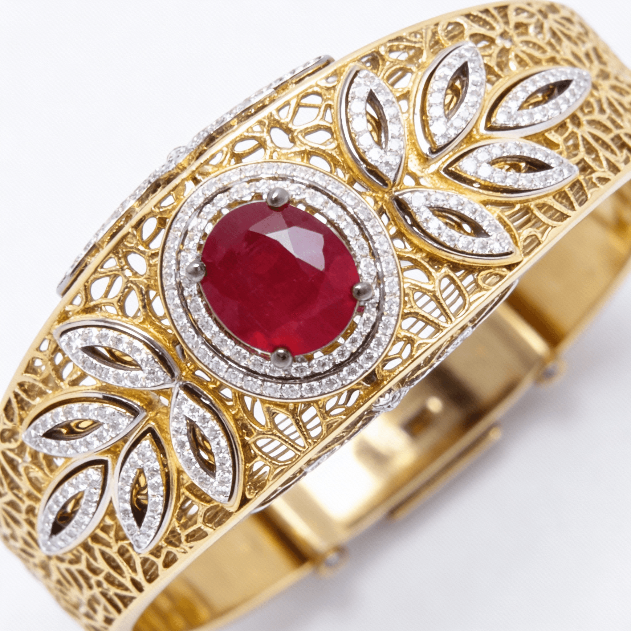 The Peregrinus Filigree Ruby Meridian Cuff - 4