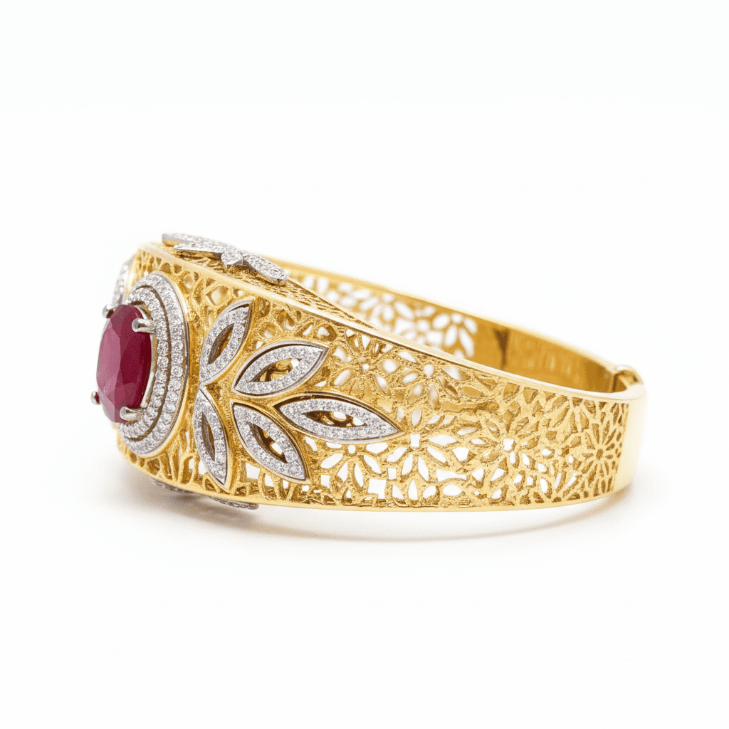 The Peregrinus Filigree Ruby Meridian Cuff - 5