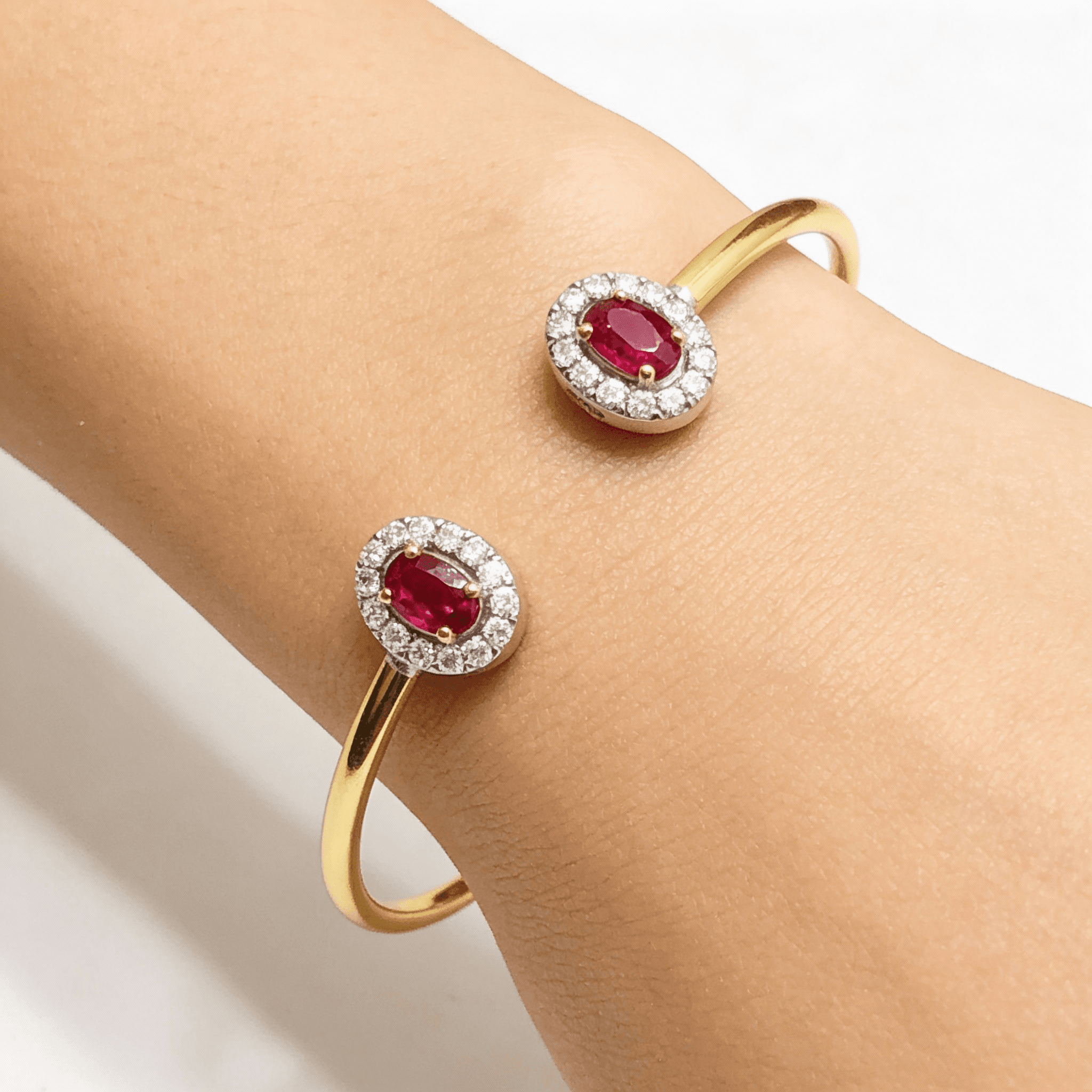 The Peregrinus Ruby Twin Halo Bangle