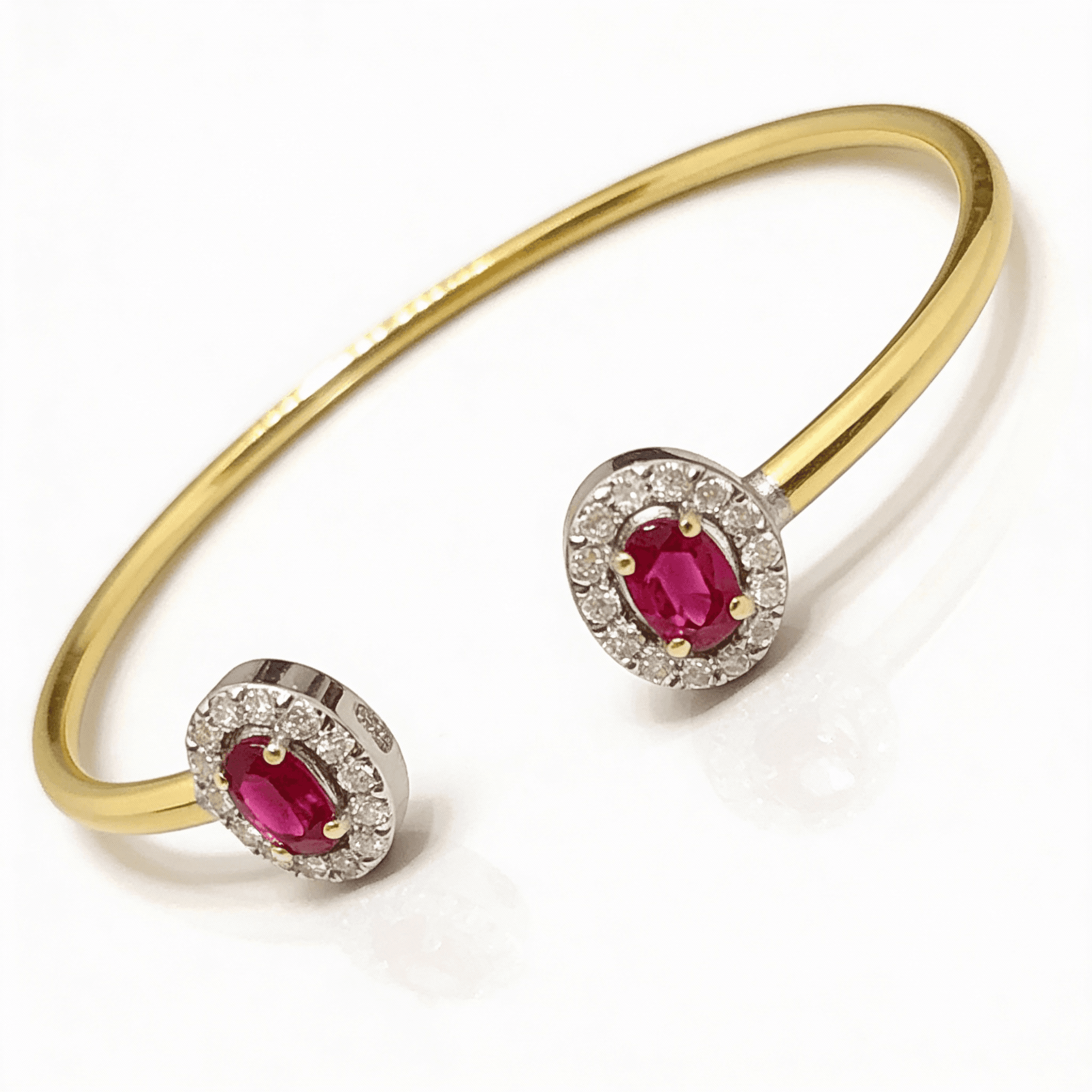 The Peregrinus Ruby Twin Halo Bangle - 3