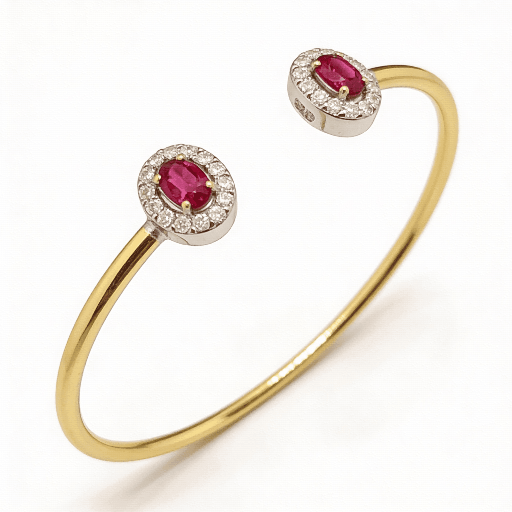 The Peregrinus Ruby Twin Halo Bangle - 4