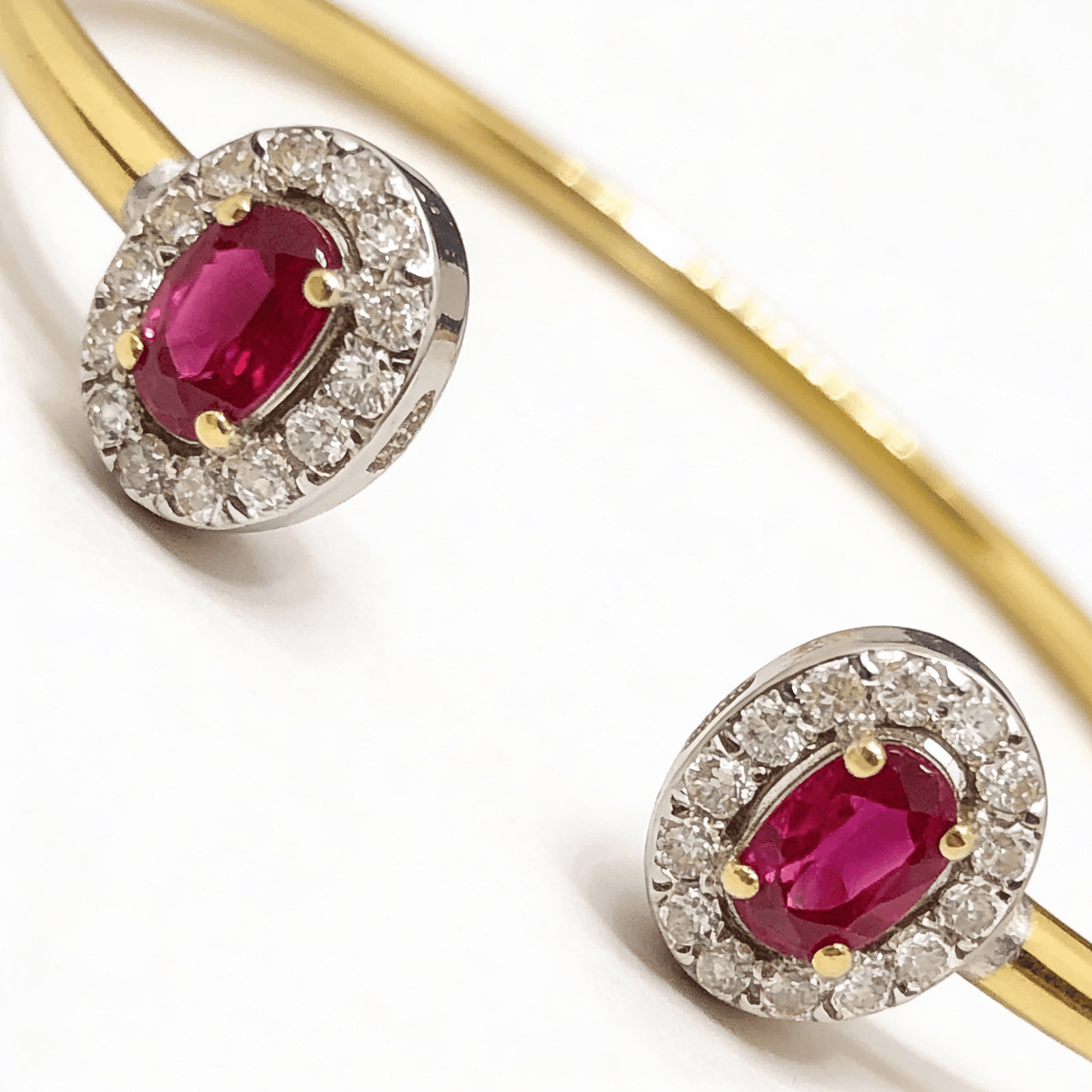 The Peregrinus Ruby Twin Halo Bangle - 5