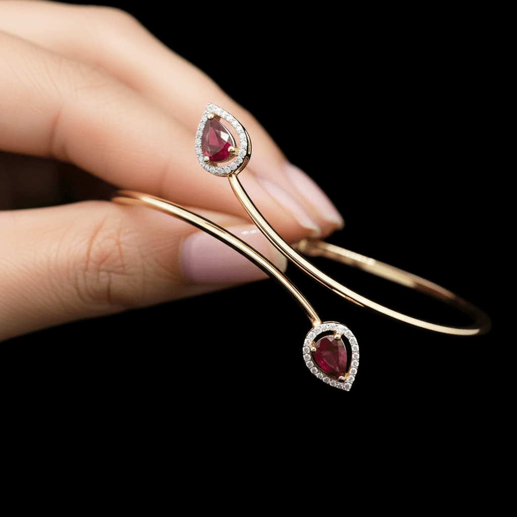 The Peregrinus Dual Ruby Arc Bangle