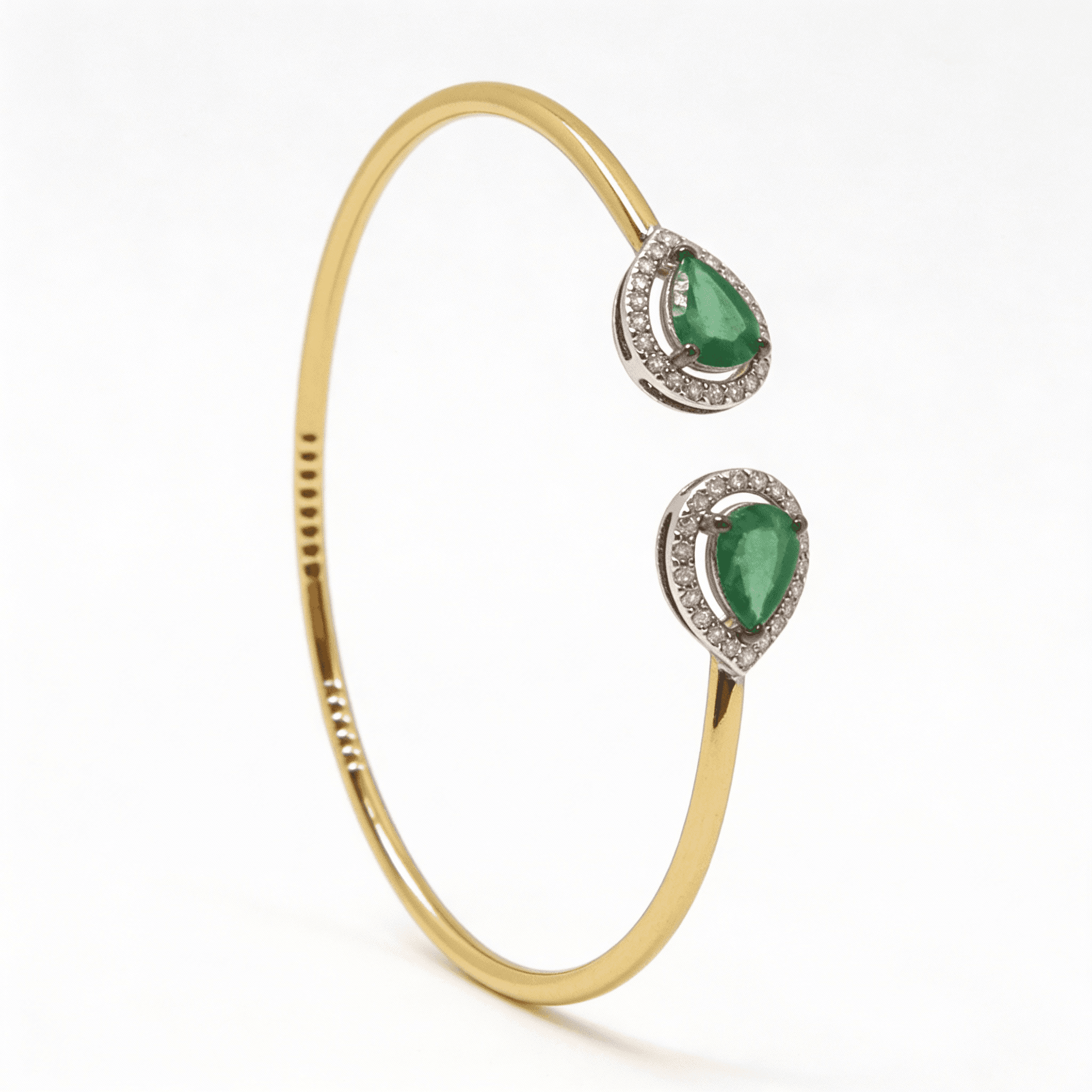 The Peregrinus Emerald Dual Halo Bangle - 5