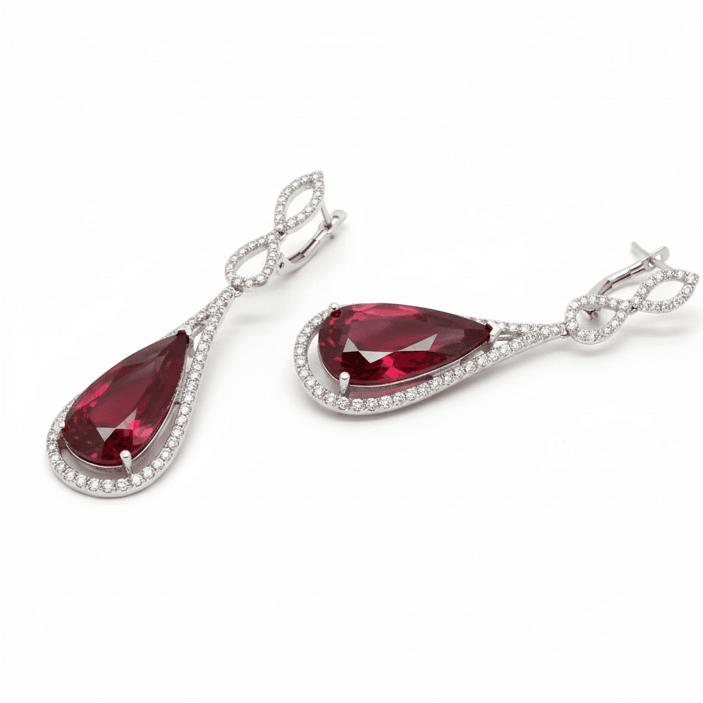 The Peregrinus Ruby Meridian Drop Earrings - 3