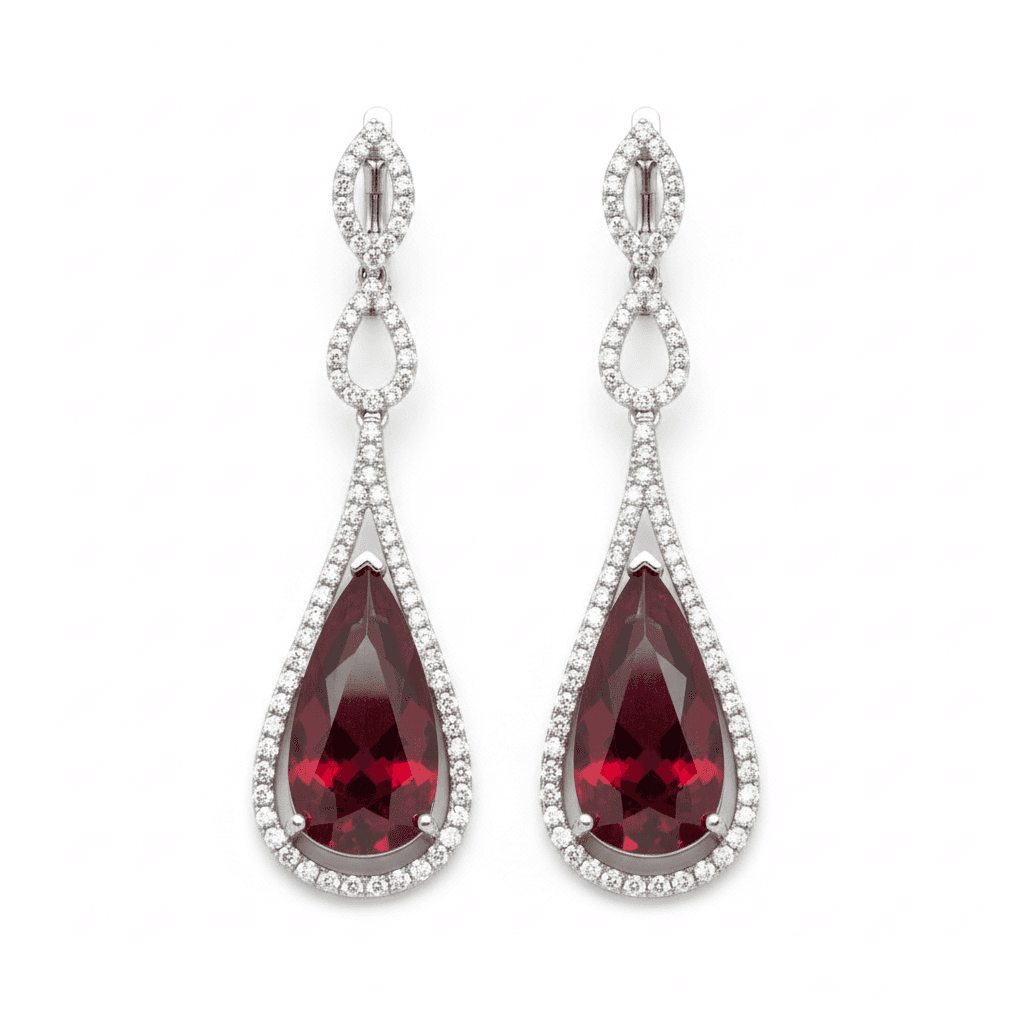 The Peregrinus Ruby Meridian Drop Earrings - 7