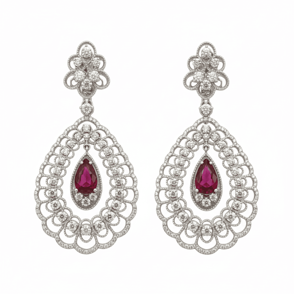 The Peregrinus Diamond Lattice Drop Earrings - 3