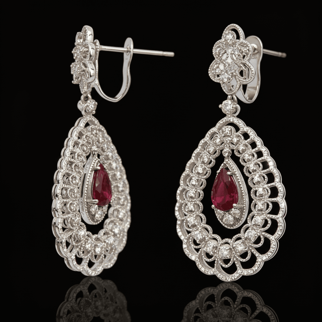 The Peregrinus Diamond Lattice Drop Earrings - 4