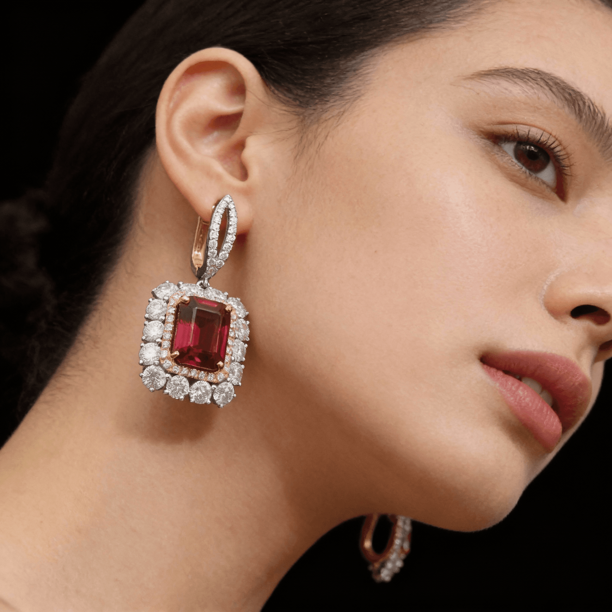 The Peregrinus Imperial Ruby Frame Earrings