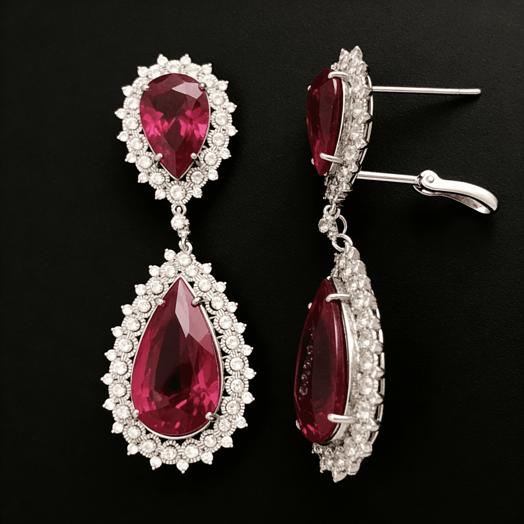 The Peregrinus Ruby Crown Cascade Earrings  - 5