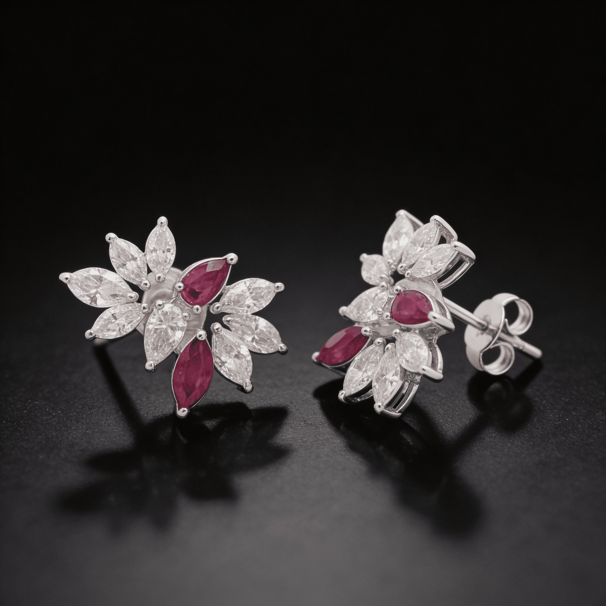 The Peregrinus Ruby Marquise Blossom Studs
